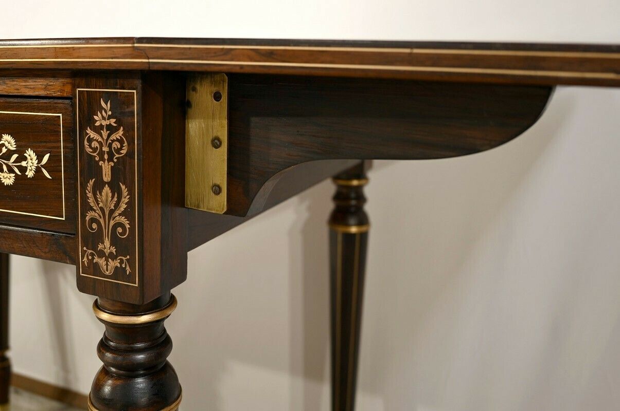 Rosewood Table, Louis XVI Style, Napoleon III Period – Mid 19th Century photo vintage