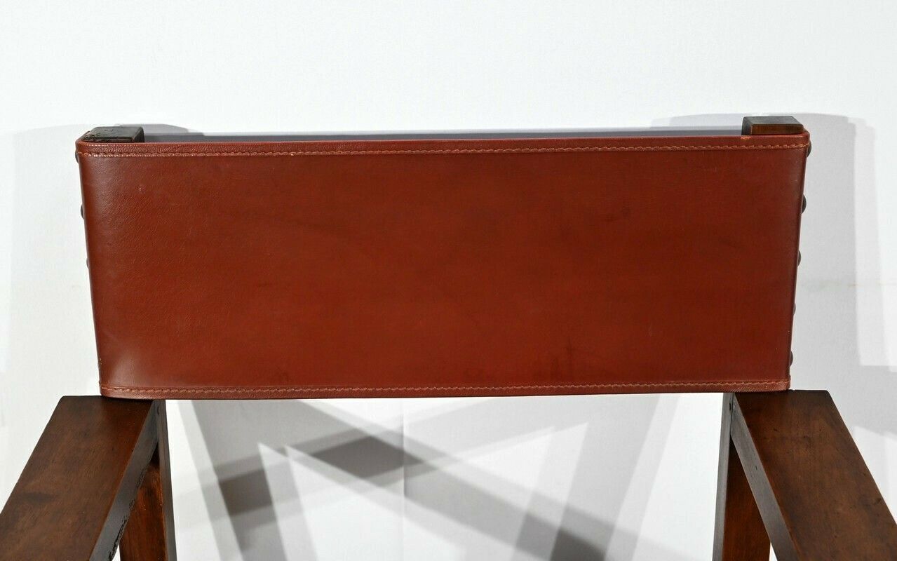Armchair In Walnut And Leather From Cordoba   Late 19th Century photo vinterior