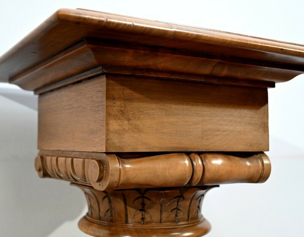 Important Walnut Column, Louis XVI Style   Late 19th Century photo vintage