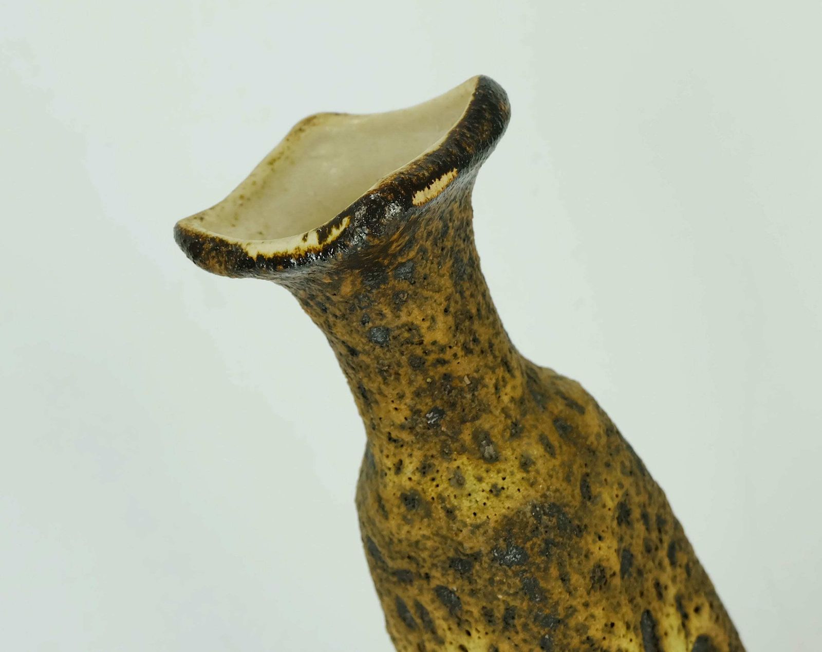 Fat Lava Vase Marius Van Woerden Vest Pottery Netherlands Brown And Beige Fat Lava Glaze photo vinterior