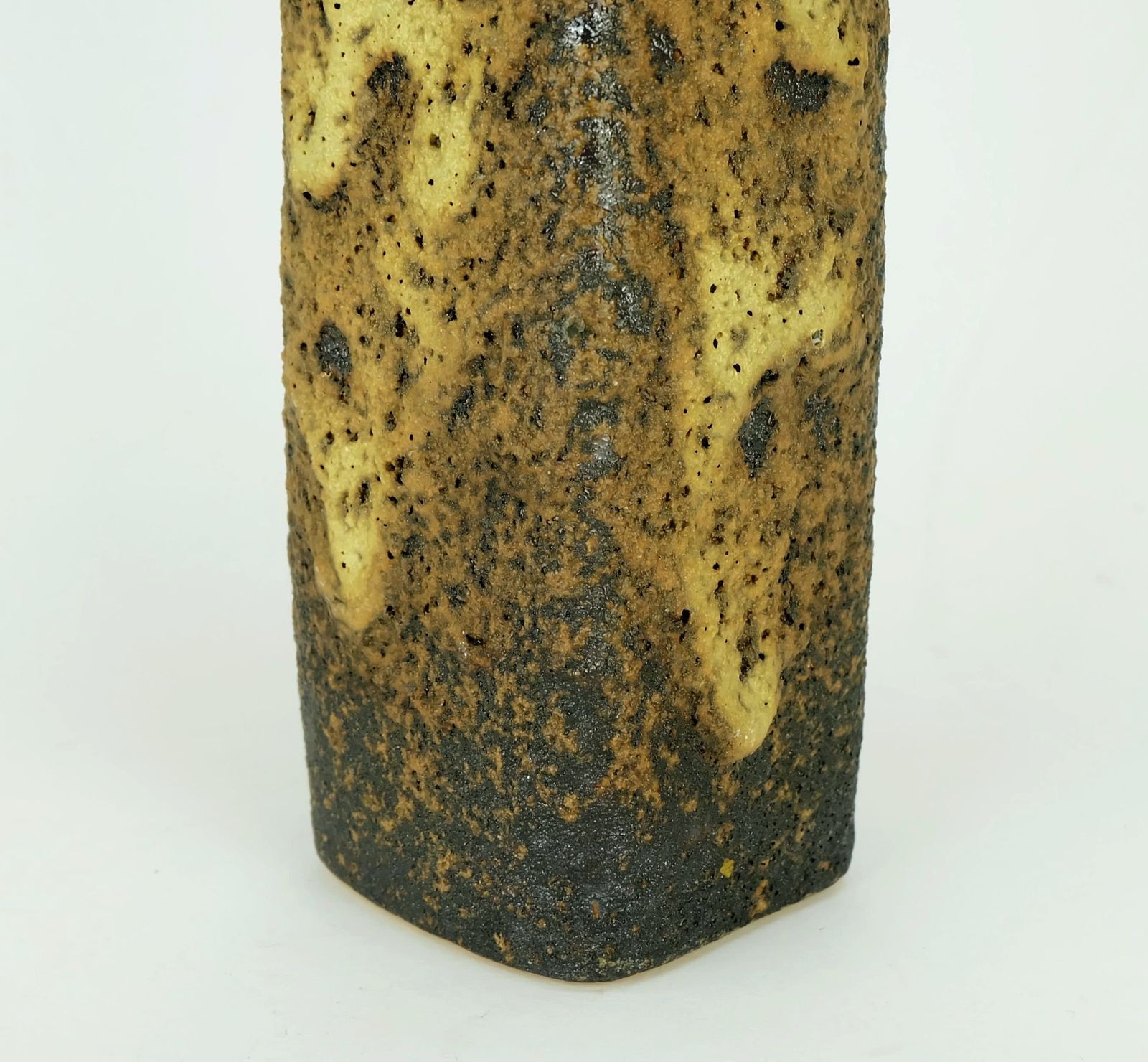 Fat Lava Vase Marius Van Woerden Vest Pottery Netherlands Brown And Beige Fat Lava Glaze photo buy