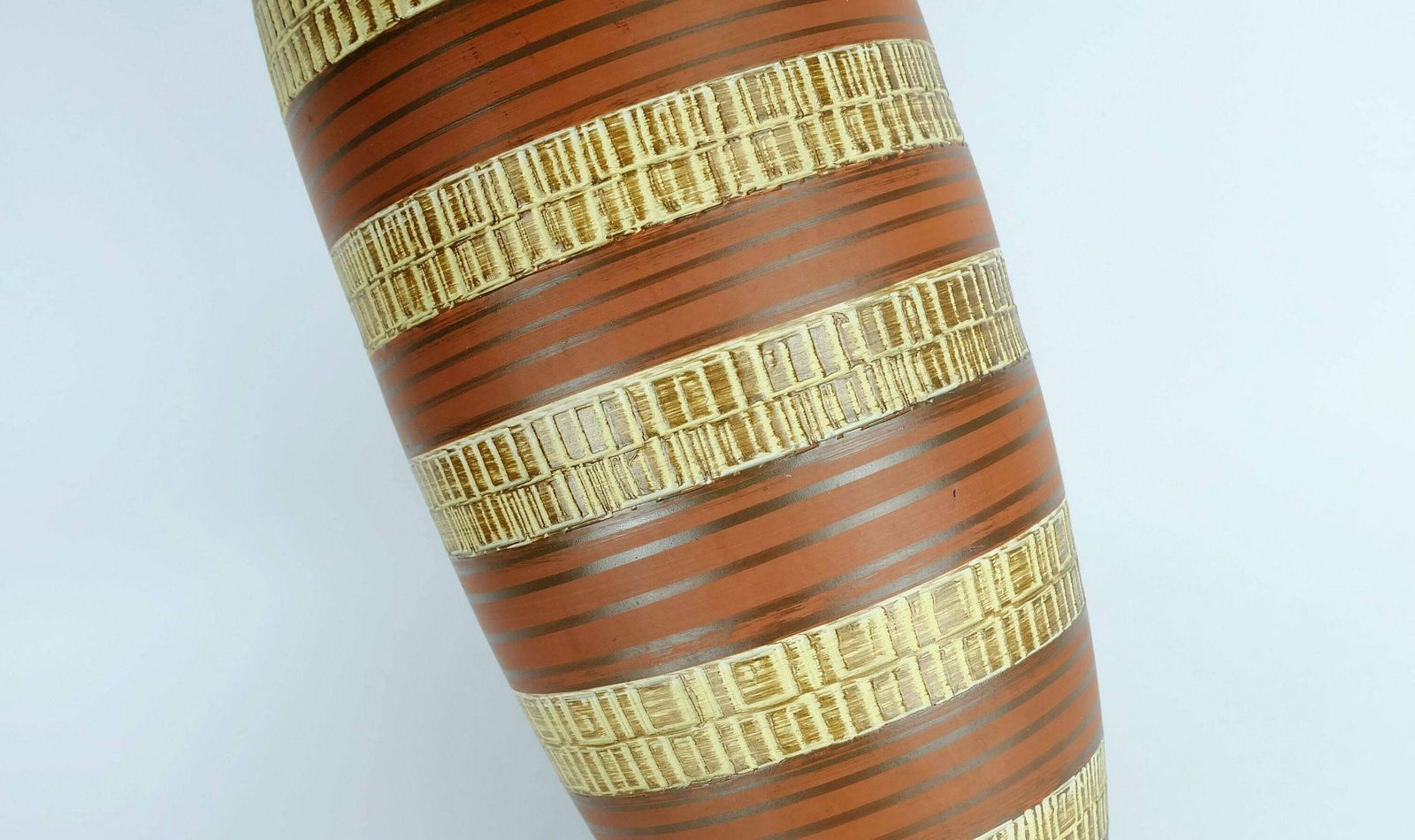 West German Mid Century Vase Duemler & Breiden Model 166 30 Relief And Stripe Decor 1950s 1960s Wgp photo furniture