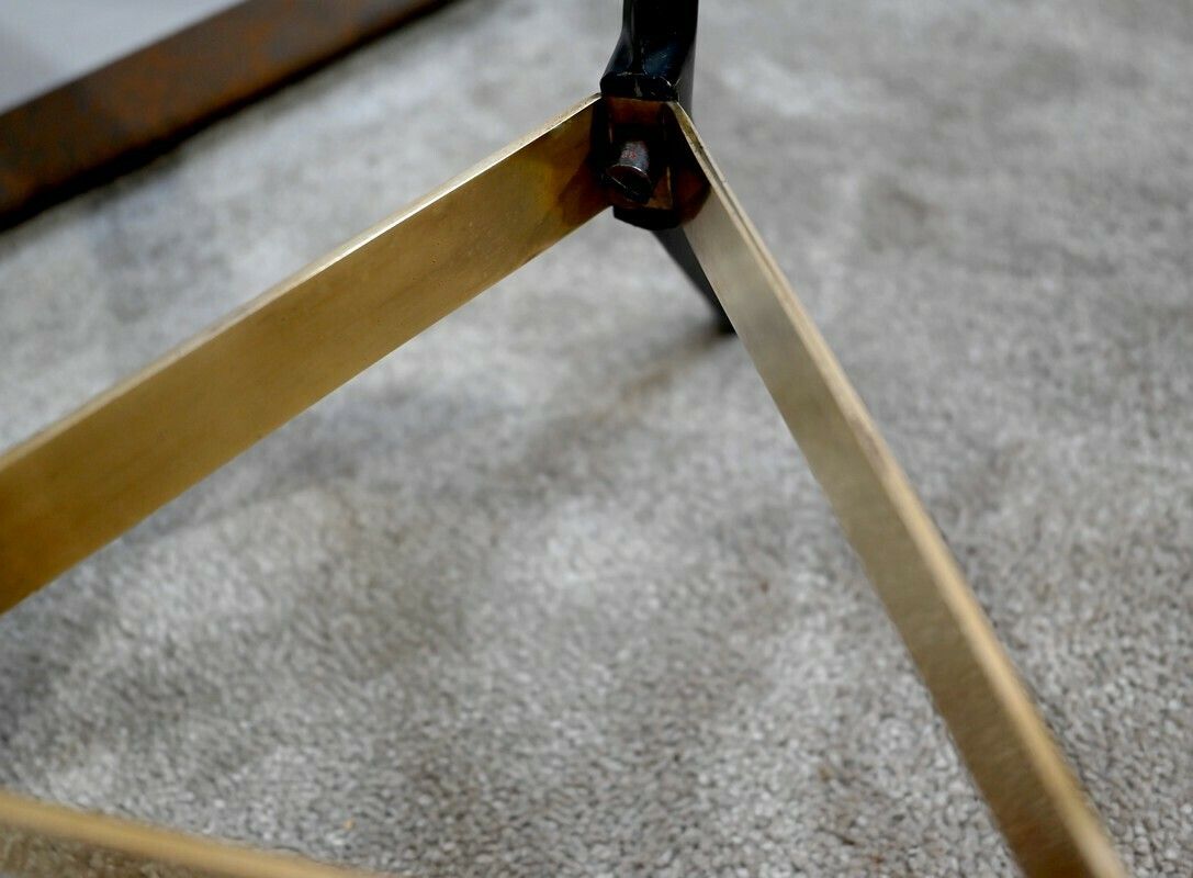 photo furniture Small Glass And Metal Coffee Table – 1980s