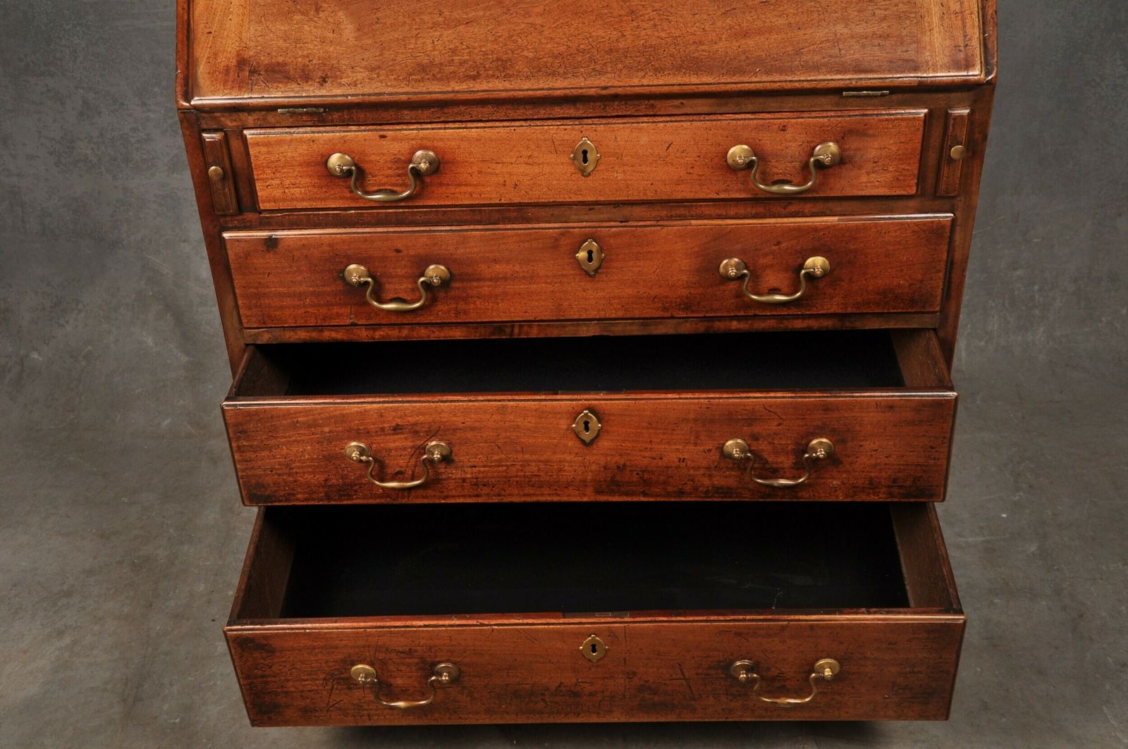 18th Century Mahogany Bureau Of Small Proportions photo vintage