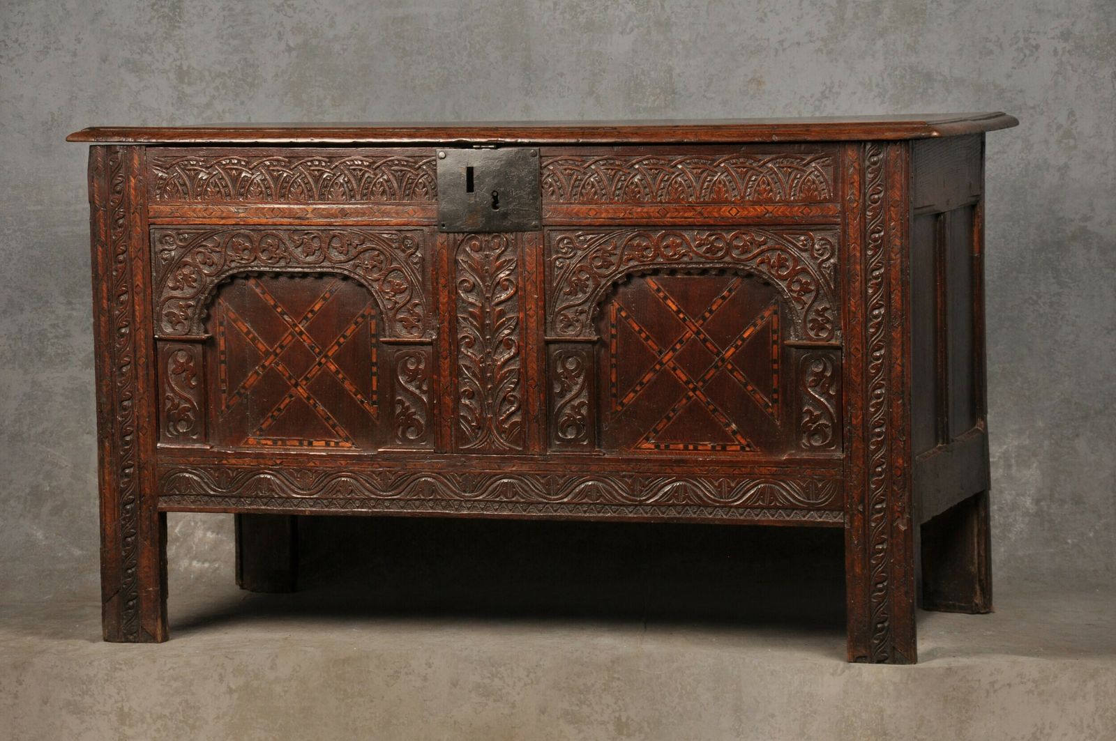 Early 17th Century Oak Coffer, 18th Century And Earlier photo for sale