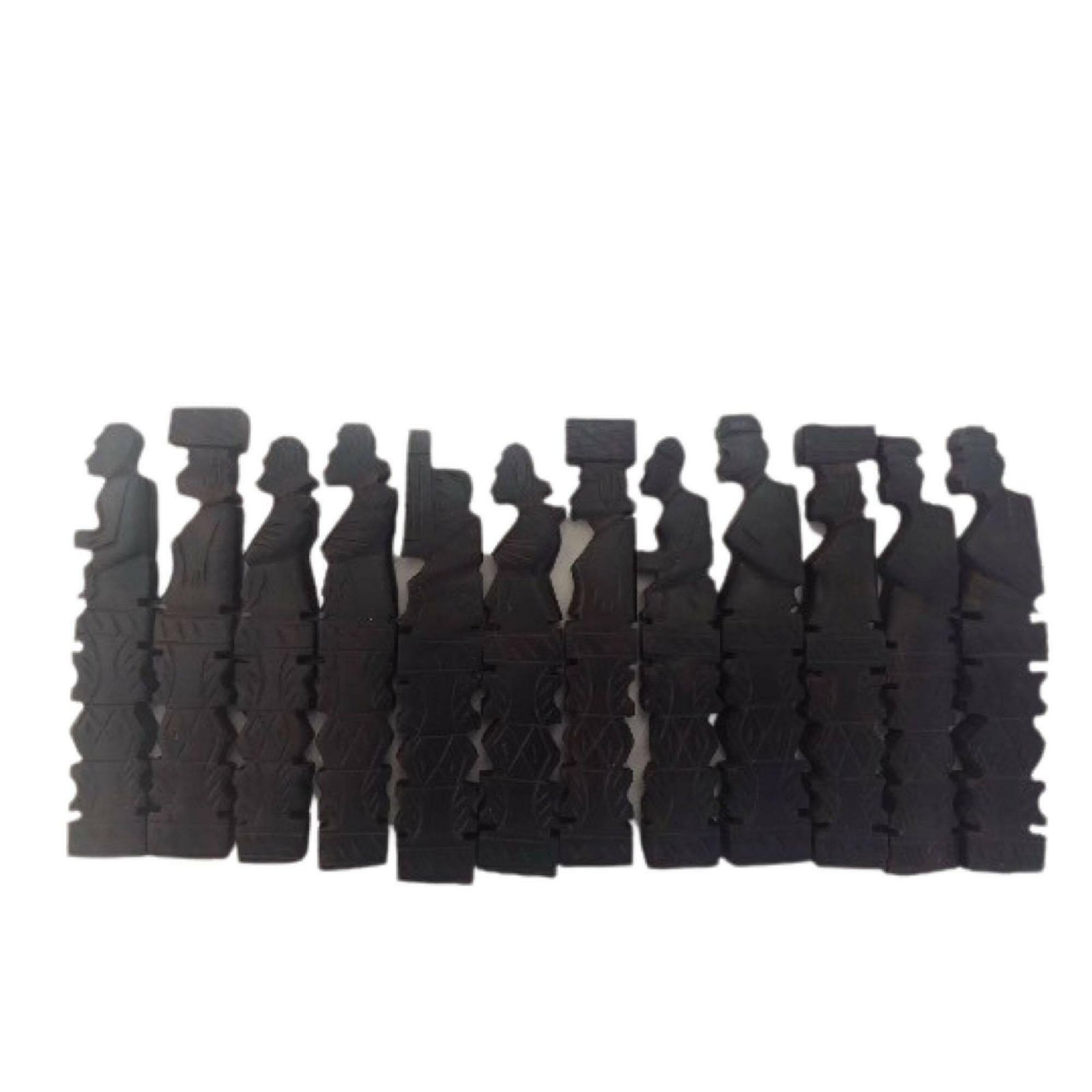 Afrikaanse Messenleggers – Set Van 12 Handgesneden Houten Exemplaren, Afrikaans Handwerk, Tafeldecoratie, Etnische Stijl, Huwelijkscadeau, Tuintafeldecoratie