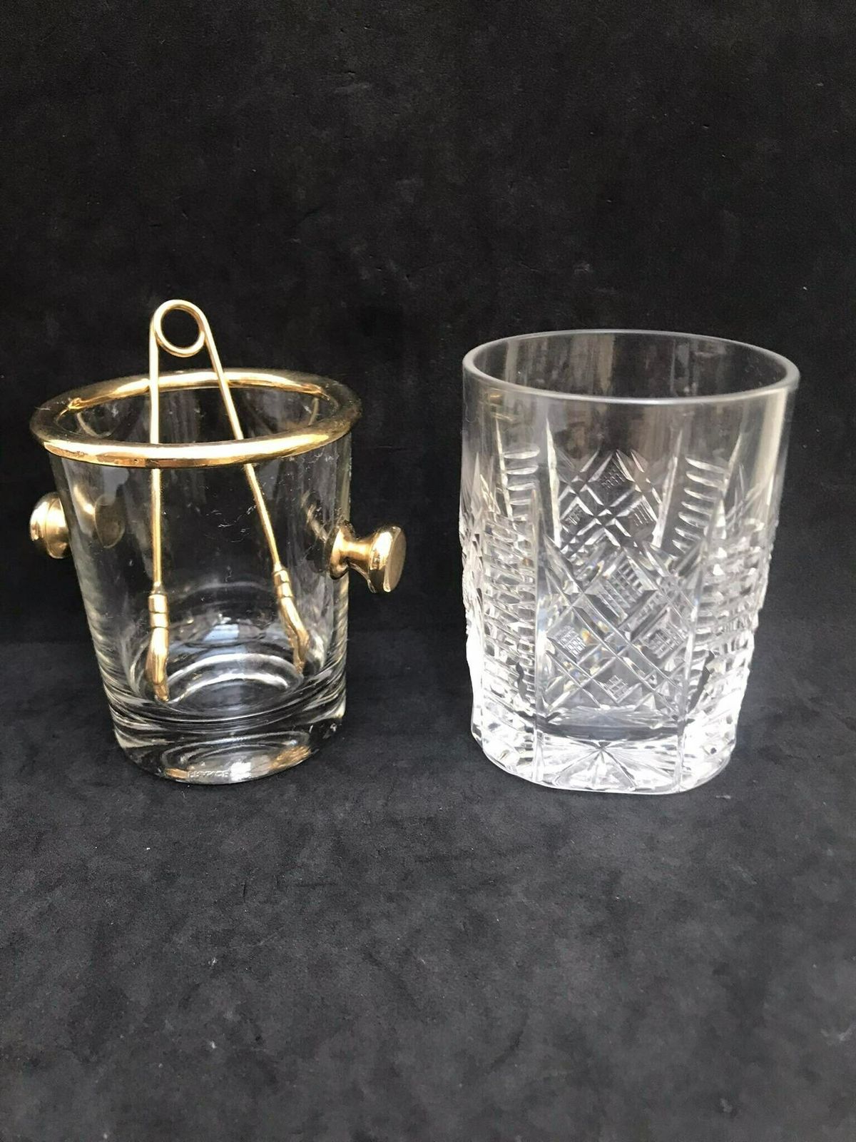Whisky Tumbler Glass Cristal With Individual Ice Bucket Glass Tumblerglas Scotch Drink Whisky Bourbon Vintage Gift For Him photo for sale