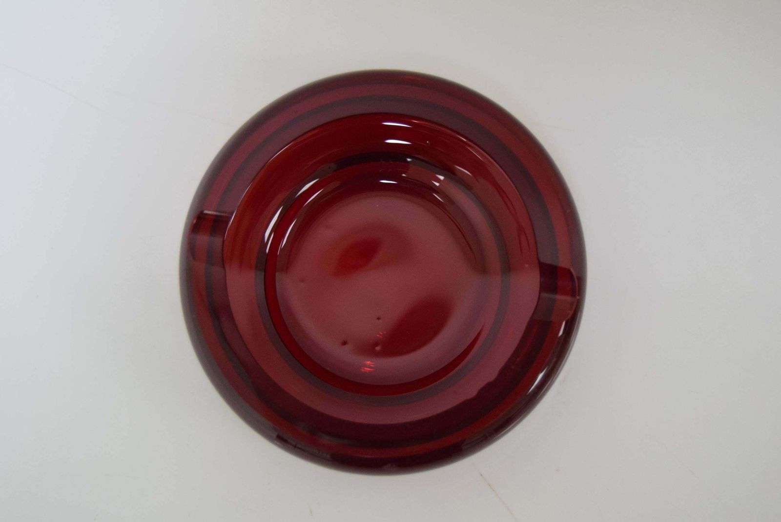 Midcentury Glass Ashtray By Glasswork Novy Bor, 1960s photo 204.0