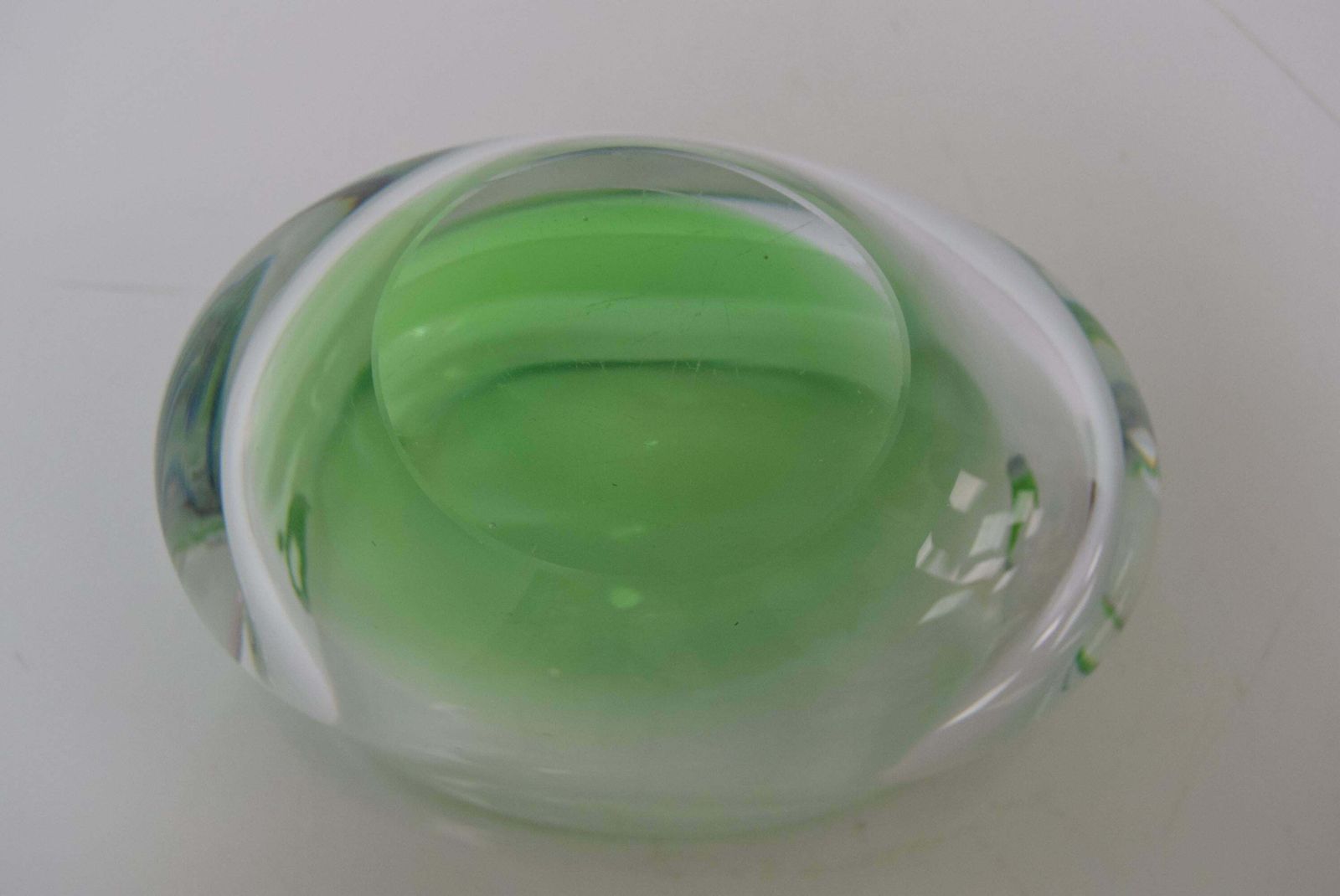 photo furniture Midcentury Ashtray From Metallurgical Glass, By Glasswork Novy Bor, 1960s