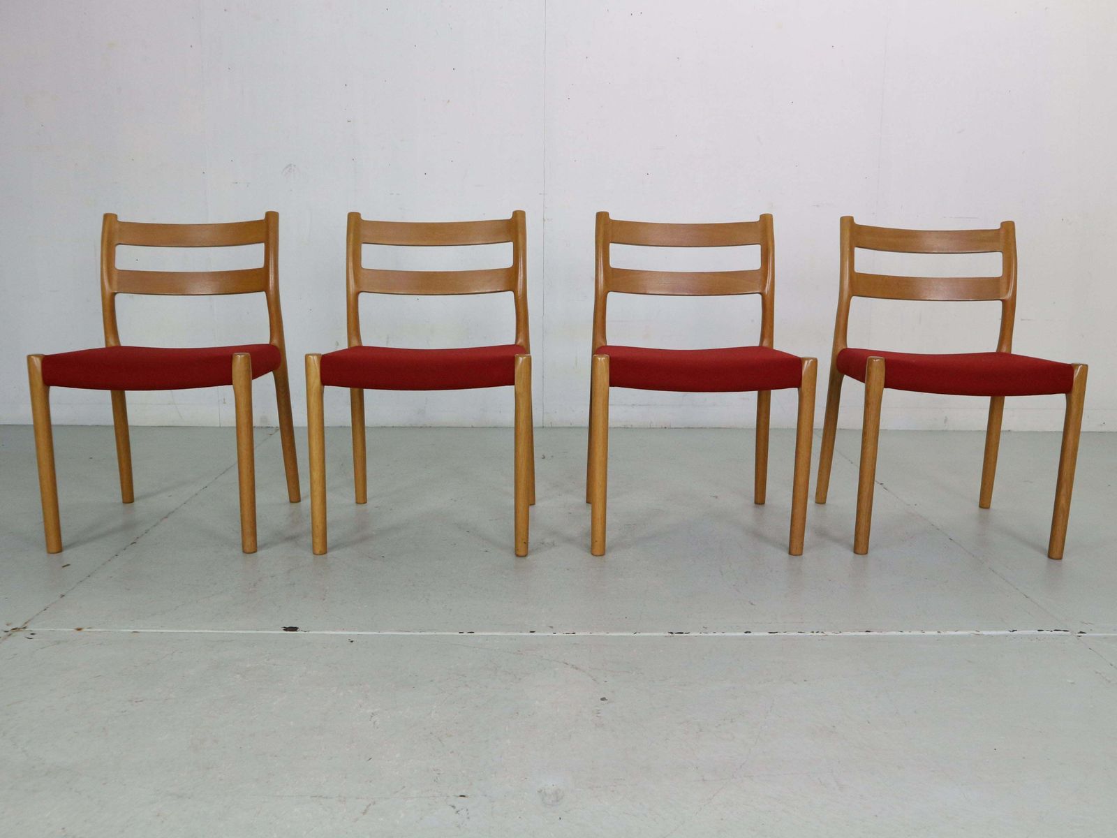 Niels Otto Moller Set Of 4 Dining Chairs Model 84 For Højbjerg Denmark 1970s photo for sale