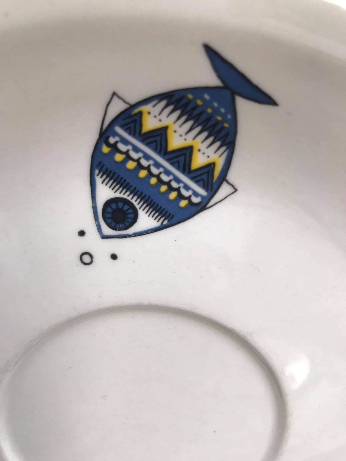 photo for sale Villeroy & Boch Viking Saucer Fish Plate Replacement Mid Century Design, Fish Plate, White And Blue Porcelain, Pop Art Mcm Christine Reuter