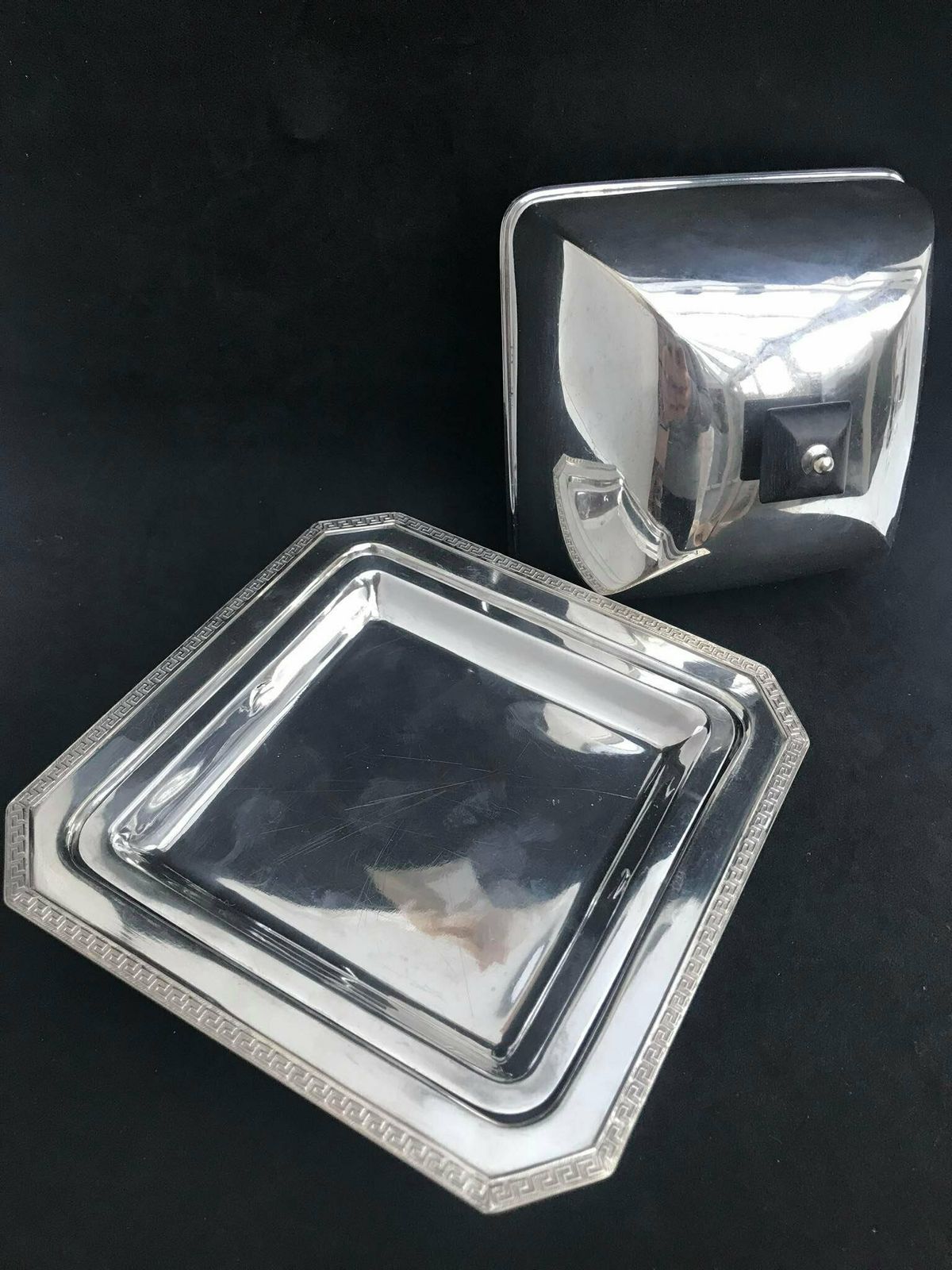 Muffin Dish Candy Dish Silver Plated Harrods England 1920s, Lidded Bowl Butter Dish With Lid Edwardian Wedding Gift For Mom photo vinterior