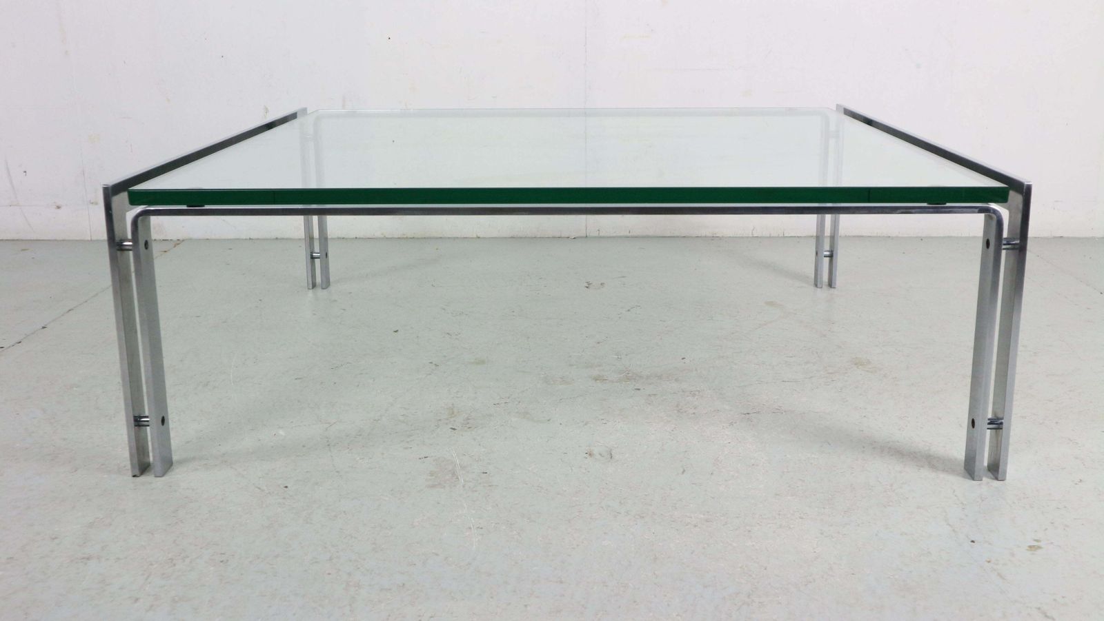 Dutch Metaform Large Steel And Glass Coffee Table By Hank Kwint 1970 photo furniture