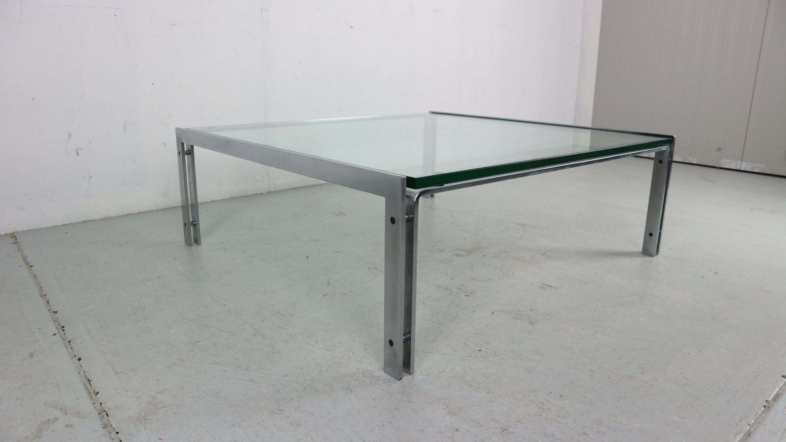 Dutch Metaform Large Steel And Glass Coffee Table By Hank Kwint 1970 photo buy