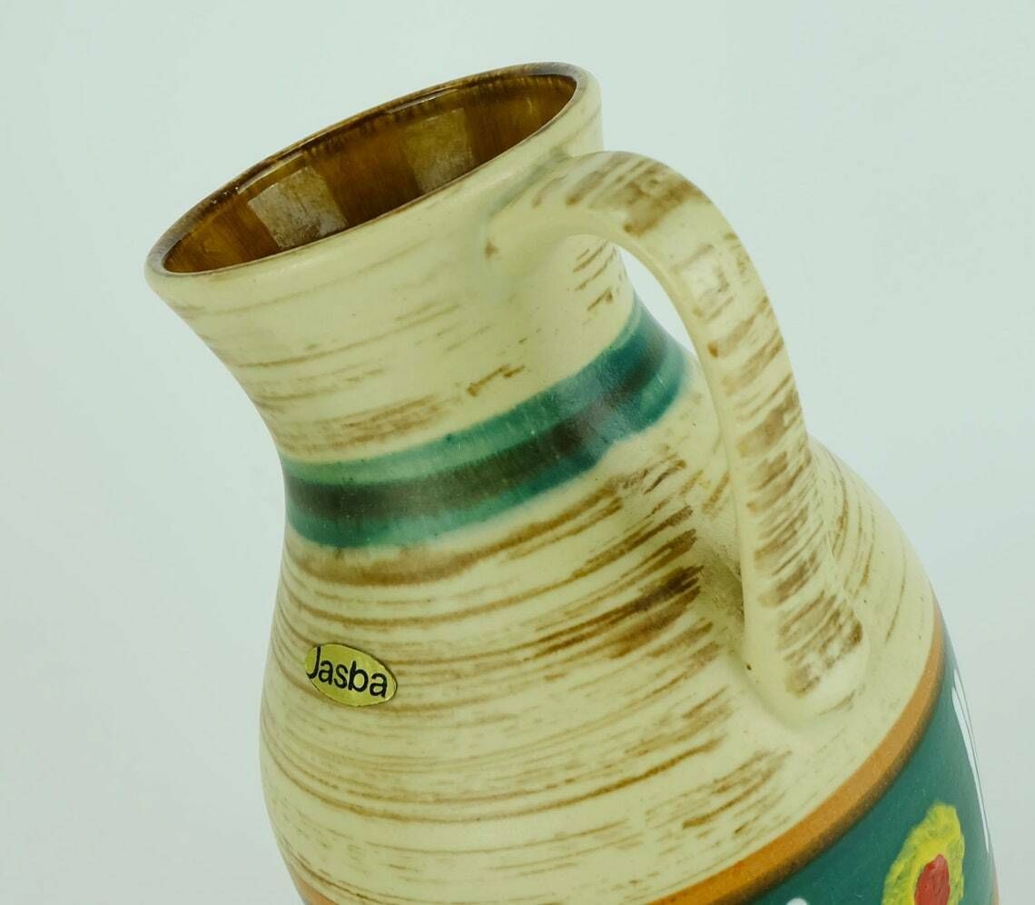 Jasba Mid Century Vase 1950s Abstract Pattern And Stripes Model 233/30 photo Home Decor