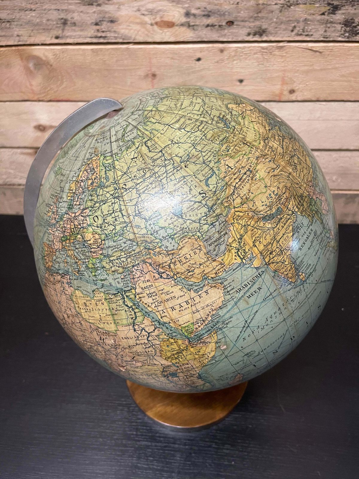 Vintage 1950s German Table Globe By Renowned Makers Columbus photo vinterior