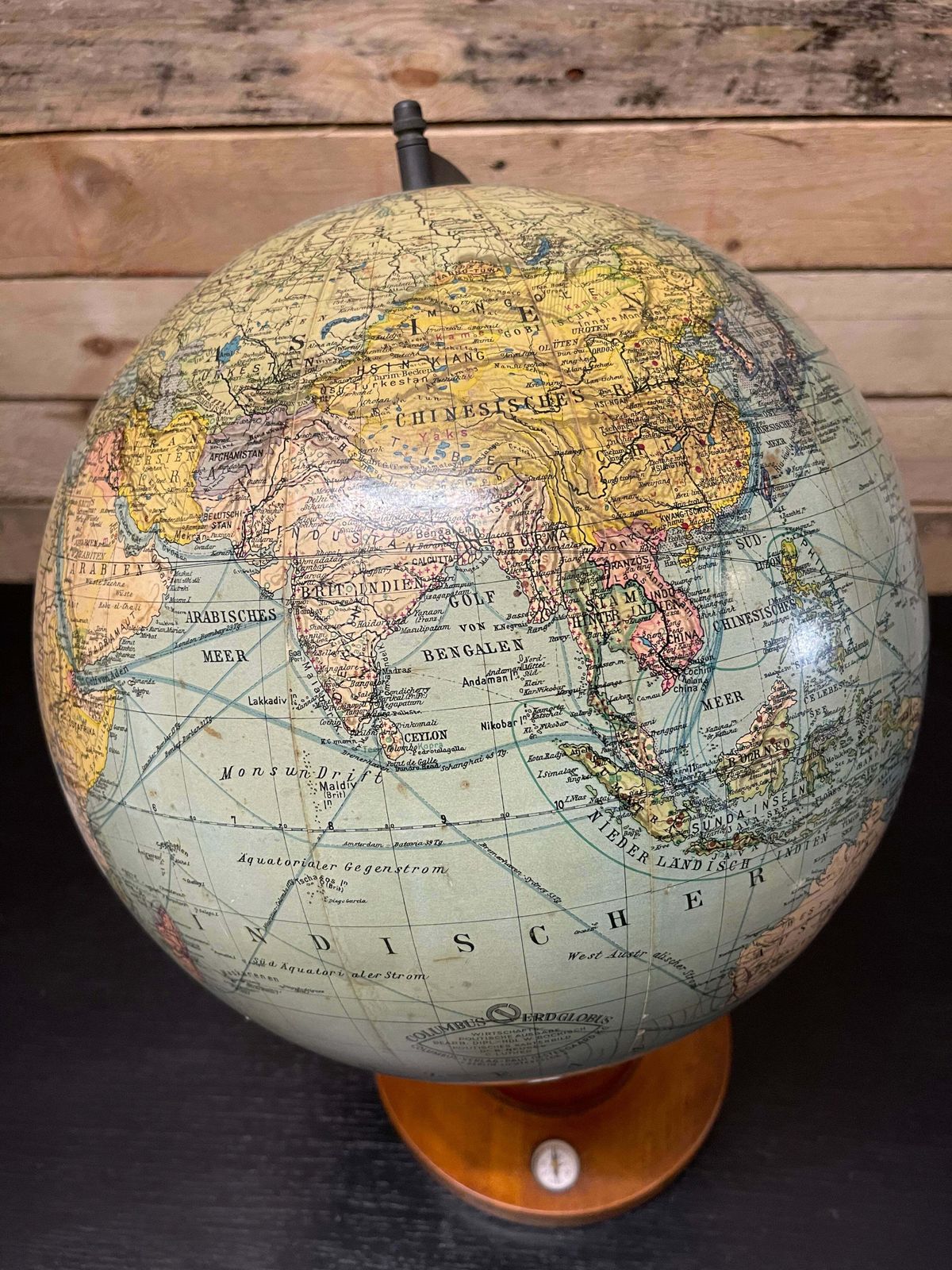 Antique 1920s German Table Globe By Renowned Makers Columbus photo Home Decor
