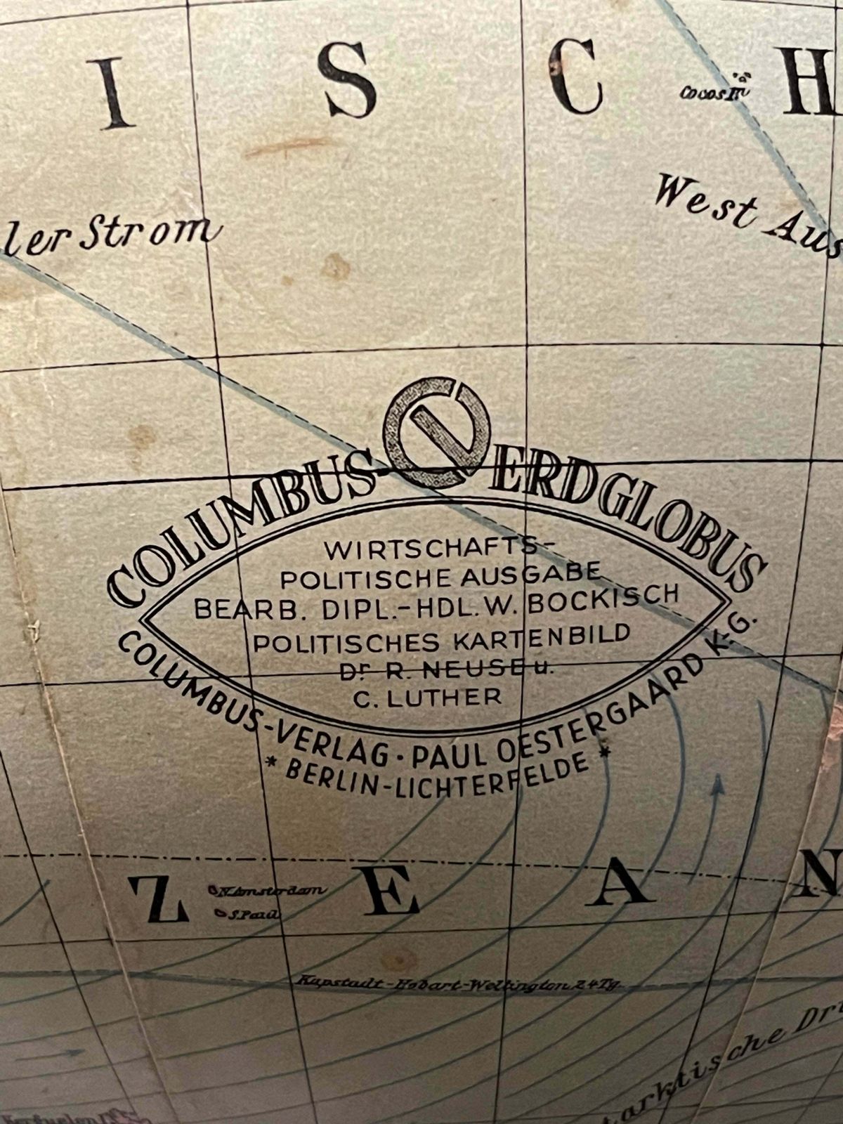 photo furniture Antique 1920s German Table Globe By Renowned Makers Columbus