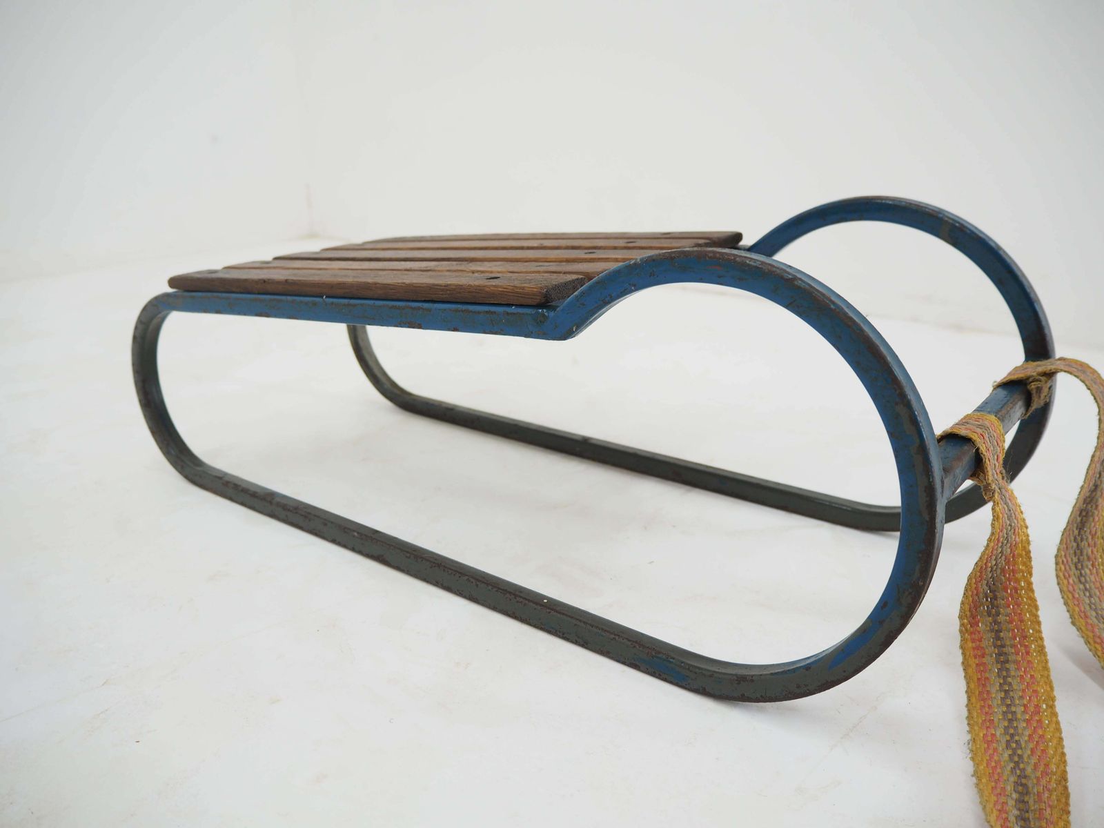 Early 20th Century Steel And Wood Kids Toboggan Europe photo vintage