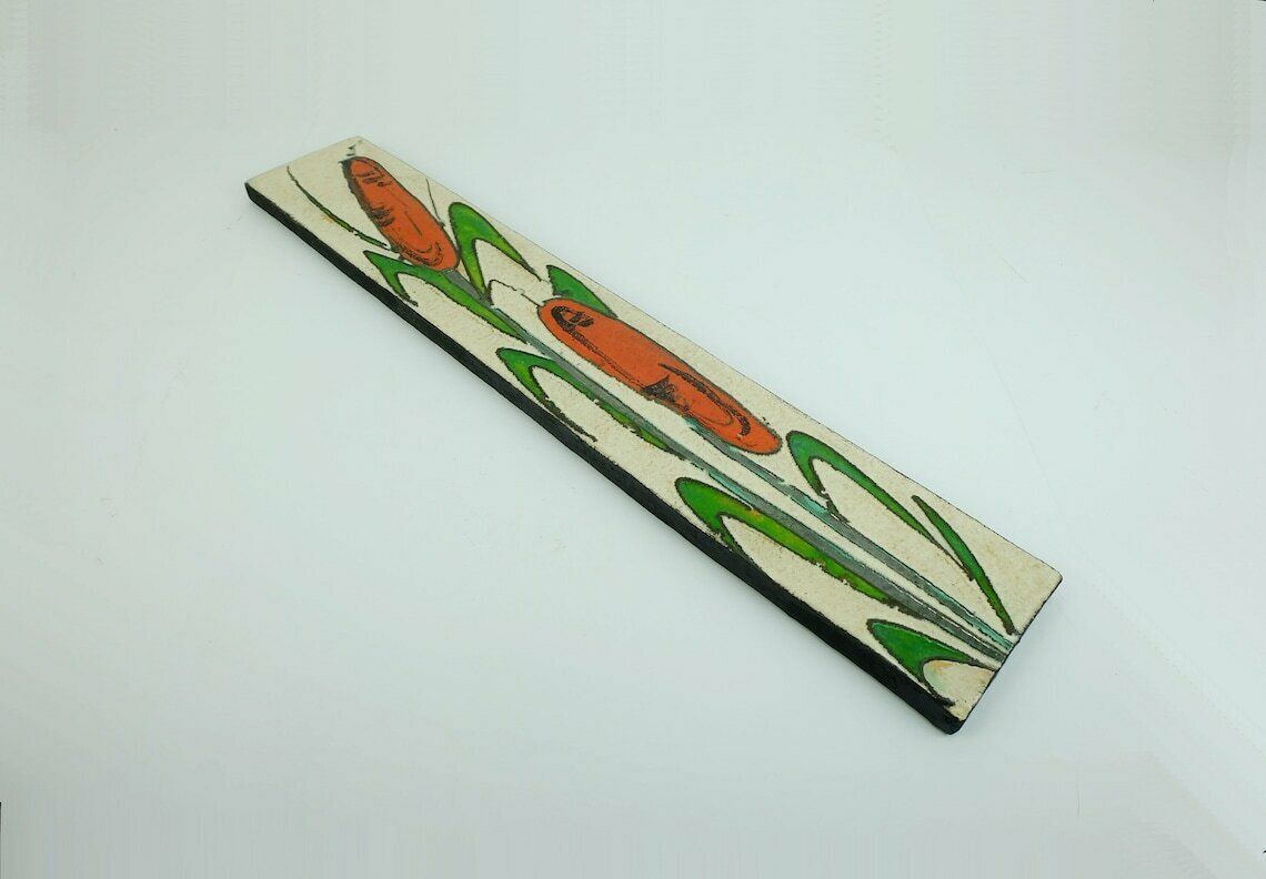 Rare Tall Ruscha Wall Plaque Model No. 773/2 Floral Hand Painted Motif 1960s