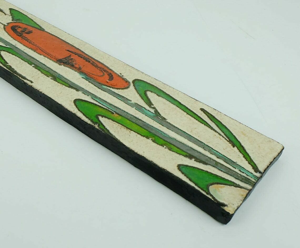 Rare Tall Ruscha Wall Plaque Model No. 773/2 Floral Hand Painted Motif 1960s photo Art