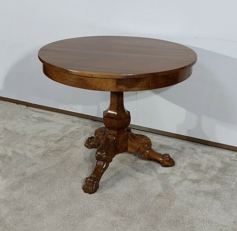 Estate Pedestal Table In Solid Walnut, Restoration Period, Early 19th Century photo for sale