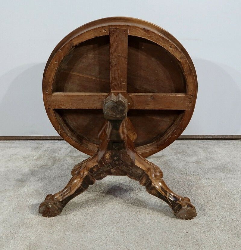 Furniture Estate Pedestal Table In Solid Walnut, Restoration Period, Early 19th Century photo