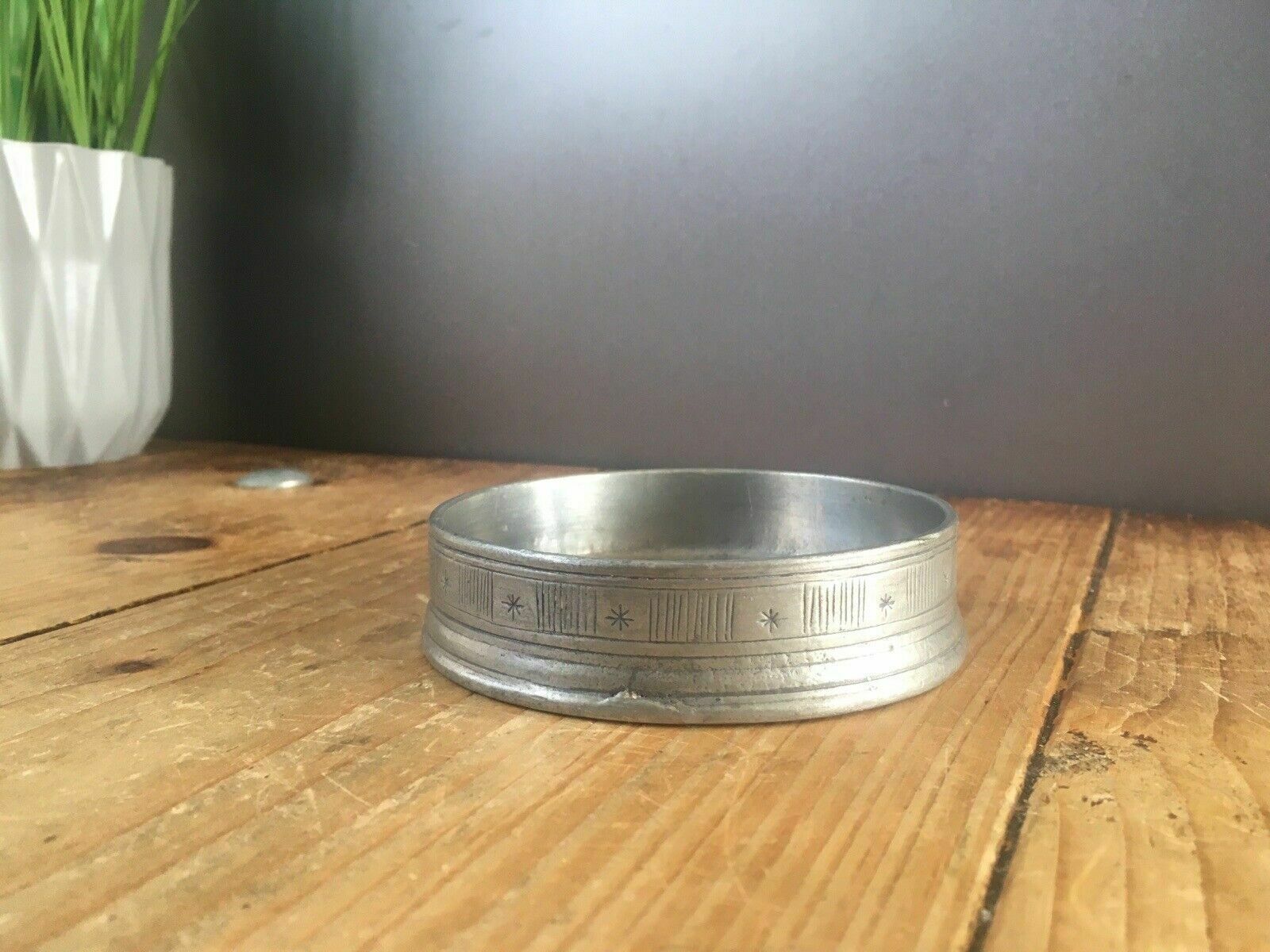 Modernist Norwegian Hadeland Tinnstoperi Pewter Champagne Wine Bottle Coaster photo Home Decor