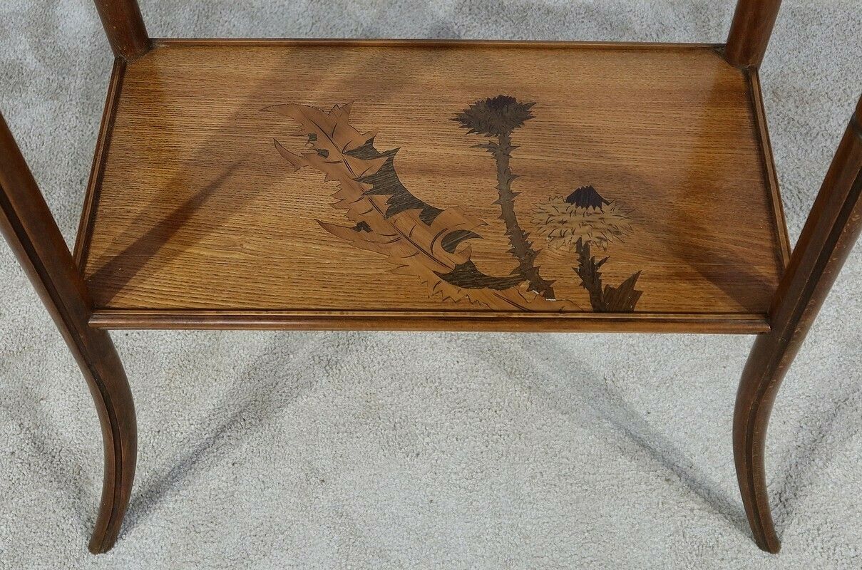 photo for sale Tea Table With Inlaid Decoration Signed E Gallé Late 19th Century
