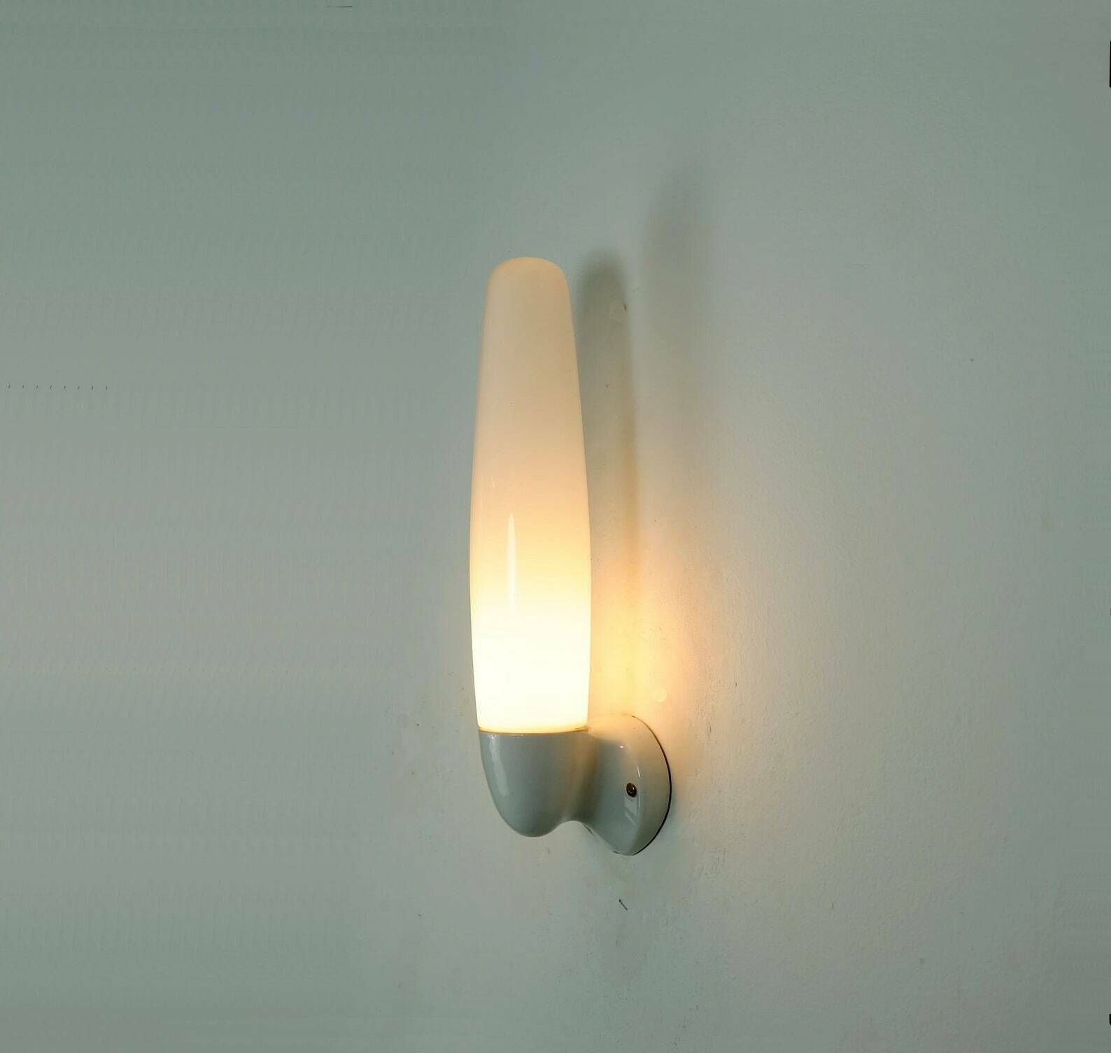 Wilhelm Wagenfeld Sconce Ceramic And Opaline Glass 1955 Bathroom Lamp