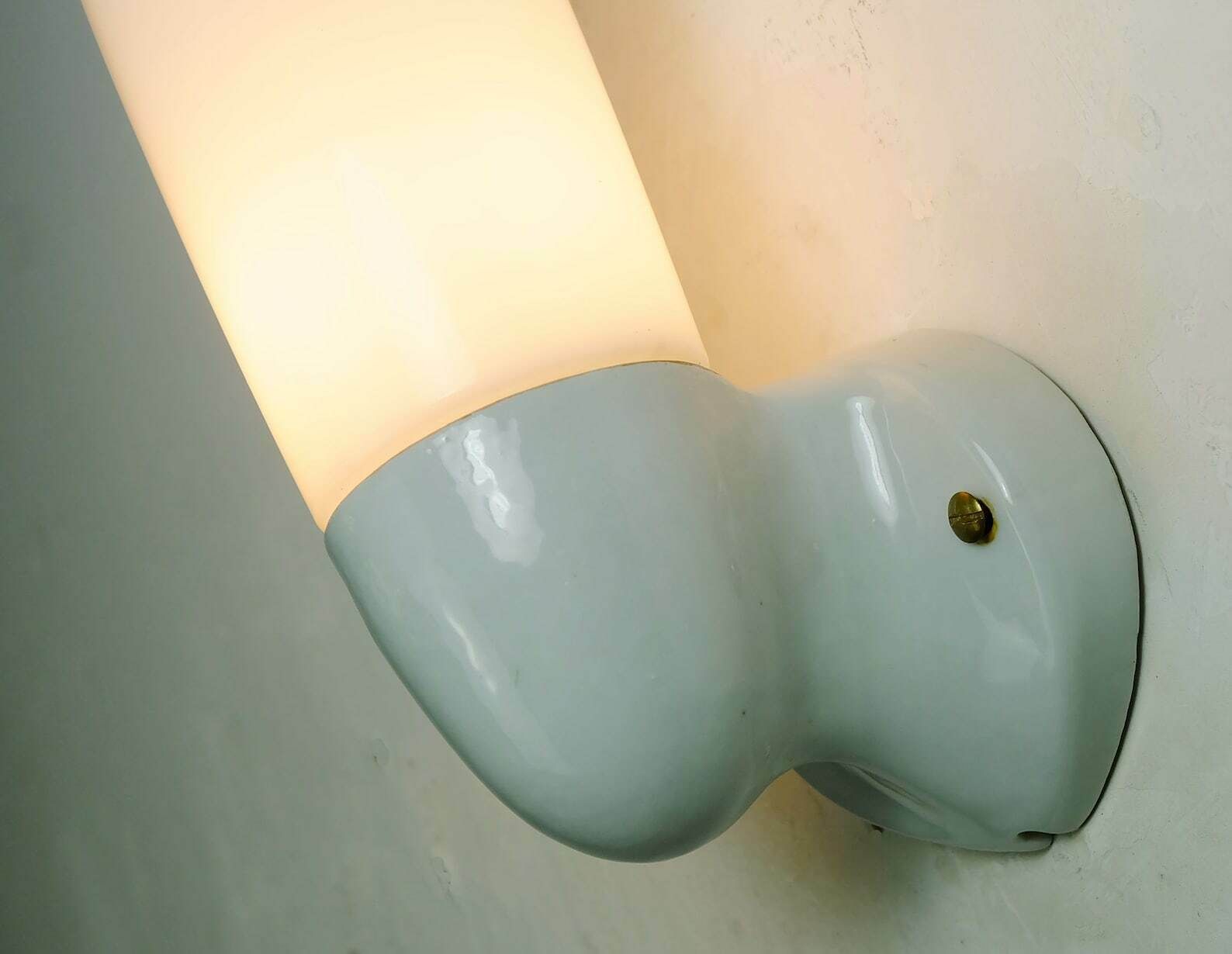 Wilhelm Wagenfeld Sconce Ceramic And Opaline Glass 1955 Bathroom Lamp photo Lighting