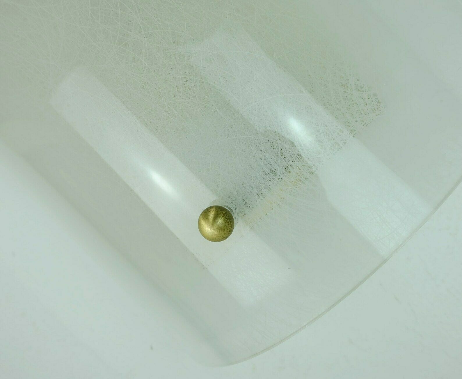 Large Mid Century Sconce Acrylic And Brass 1960s 1970s Lucite Wall Lamp photo for sale