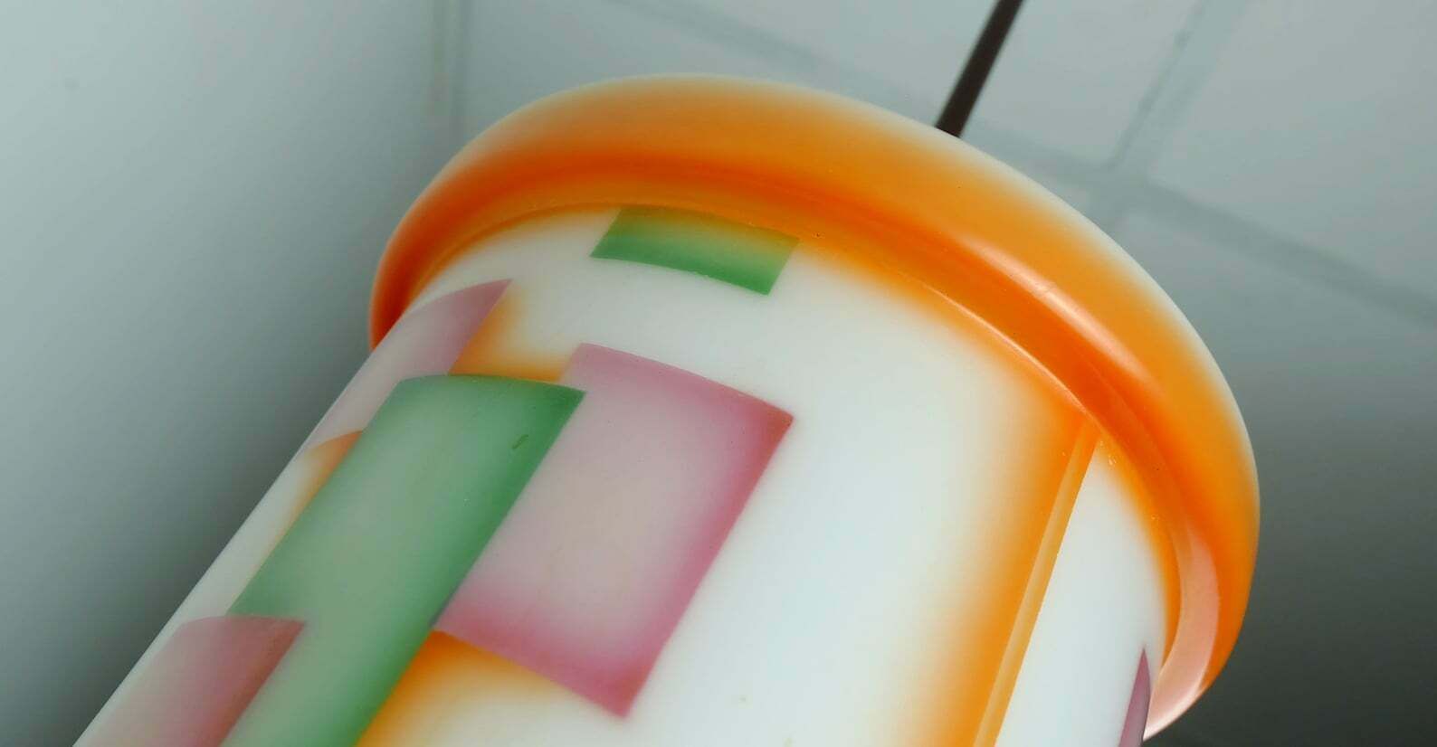 Art Déco Glass Pendant Light Airbrush Spritzdekor 1920s 30s Avantgarde Design photo 318.5675