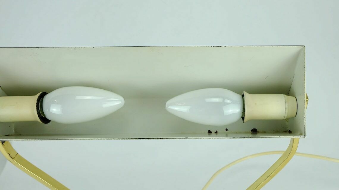 photo furniture Rare Kaiser Mid Century Desk Lamp Table Lamp Metal Brass Teakwood 1960s