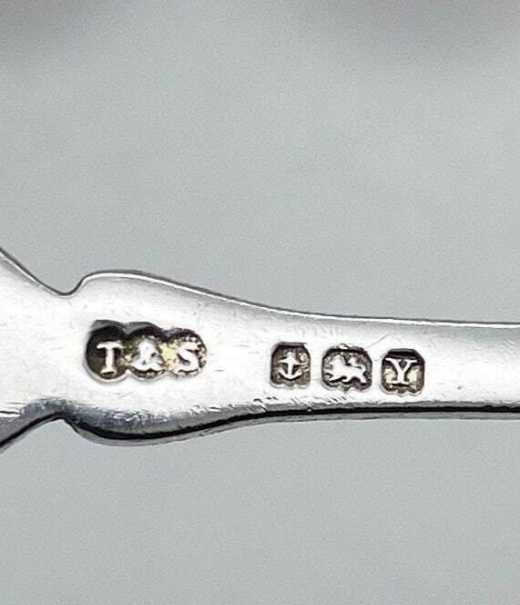 Antique Set Of 6 Small Dessert Spoons Sterling Silver & Enamel Floral Thomas Streetin photo 250.0