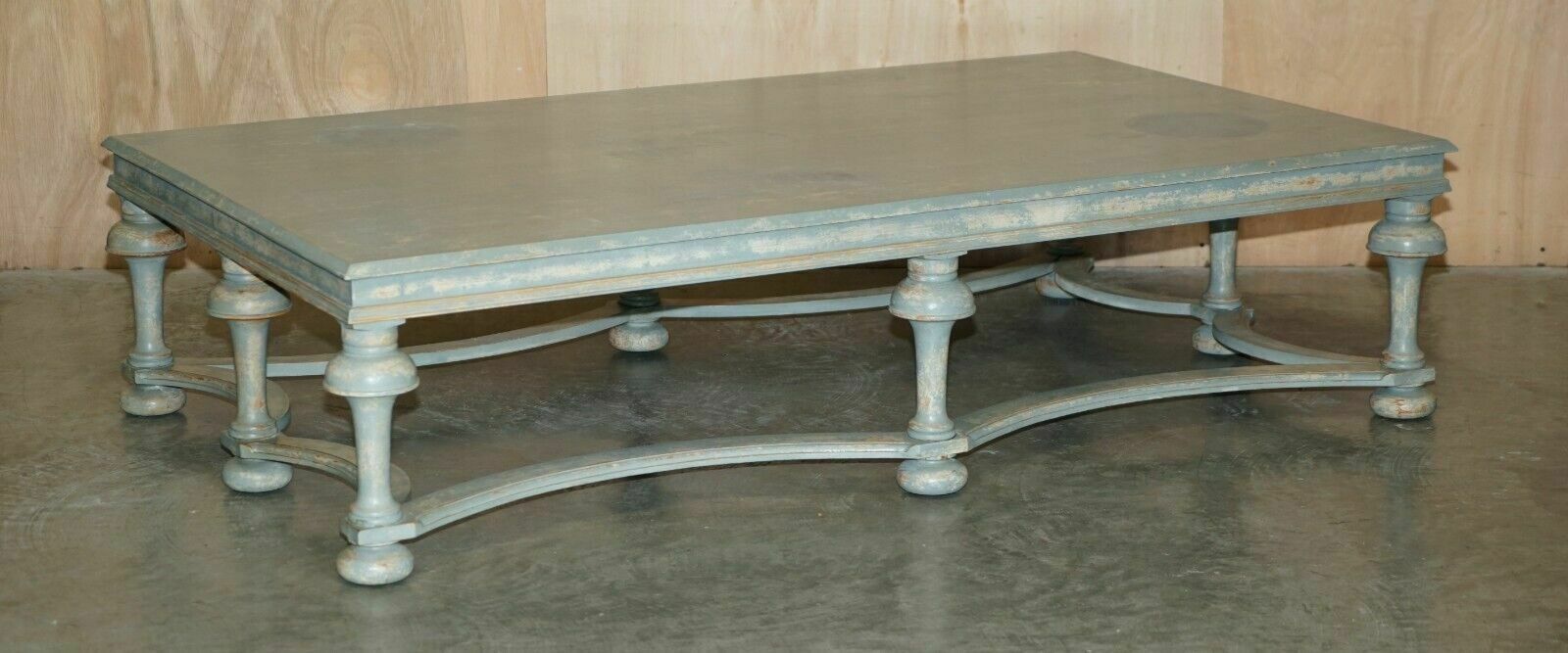 Massive Original Paint Six Pillars Leg French Country House Coffee Table photo furniture