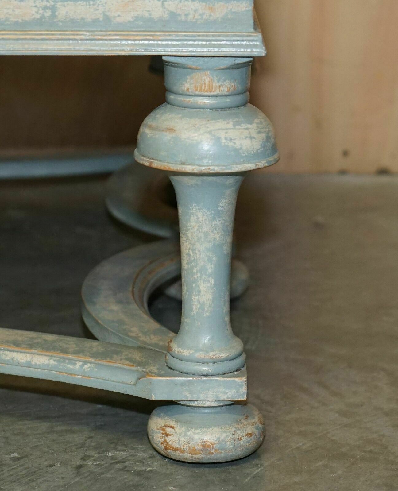 photo for sale Massive Original Paint Six Pillars Leg French Country House Coffee Table