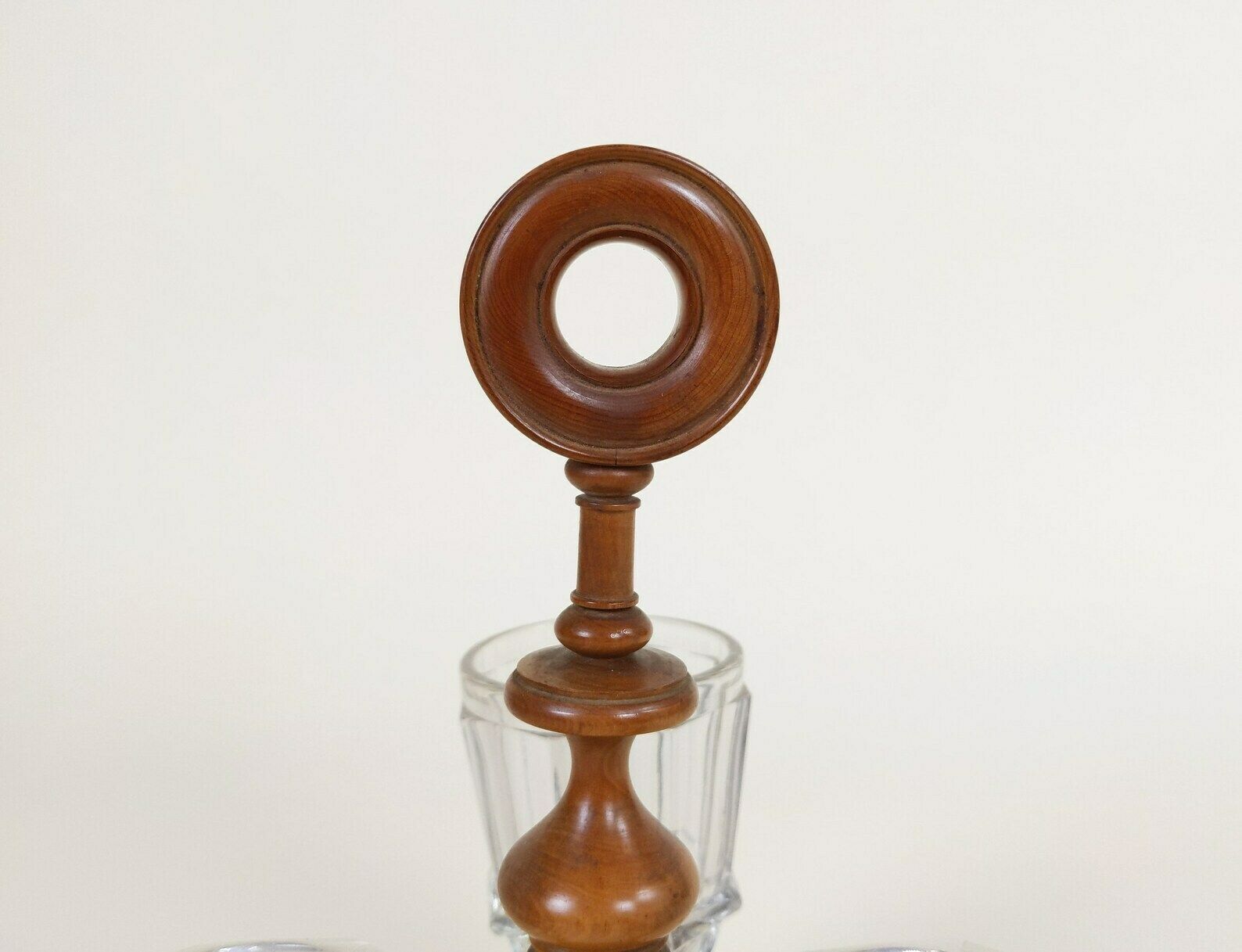 Antique French Cruet Set Made From Turned Boxwood Wood And Pressed Glass photo furniture