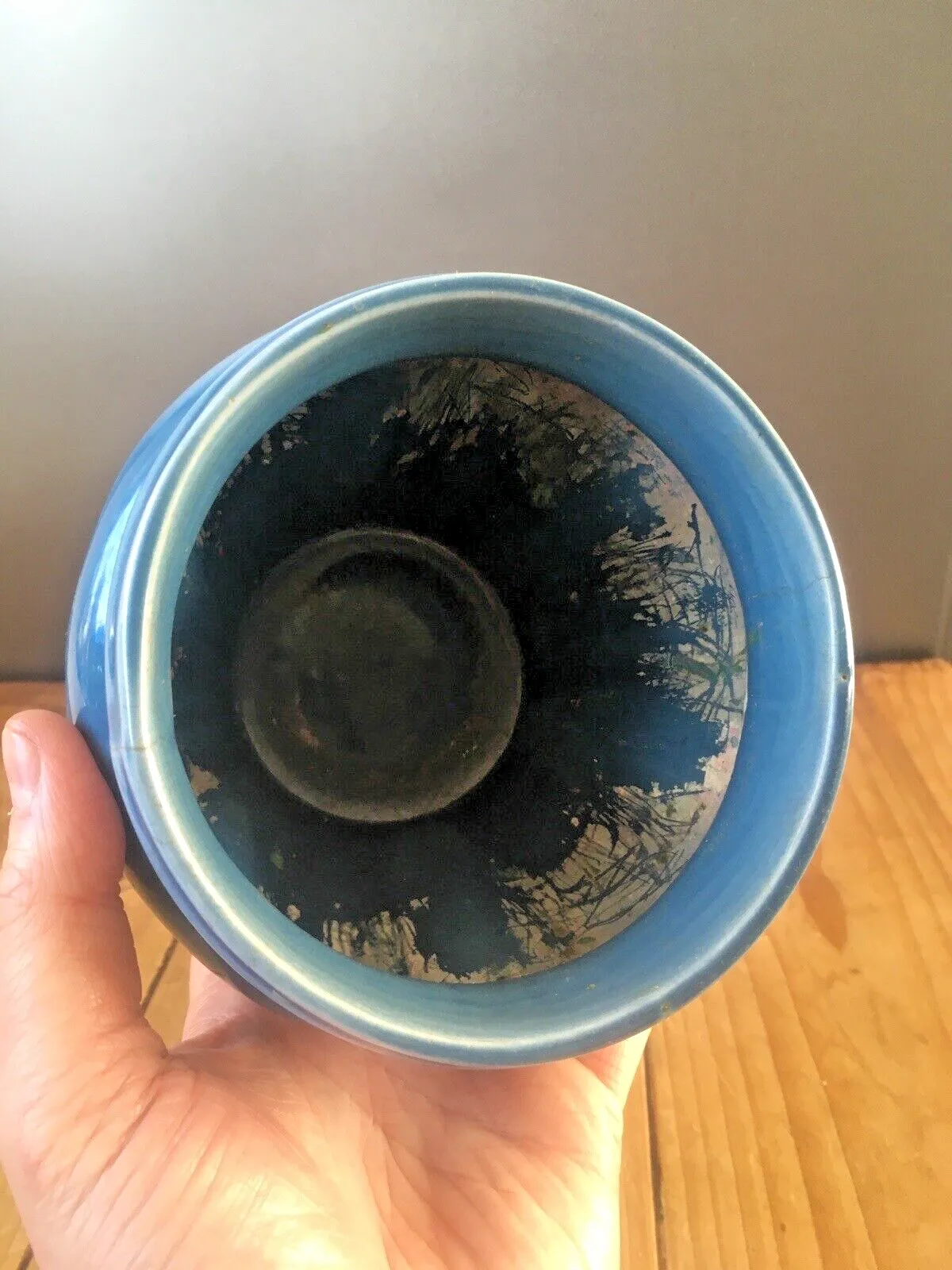 Antique Arts And Crafts James Wardle Blue Glazed Small Pottery Planter Plant Pot photo buy