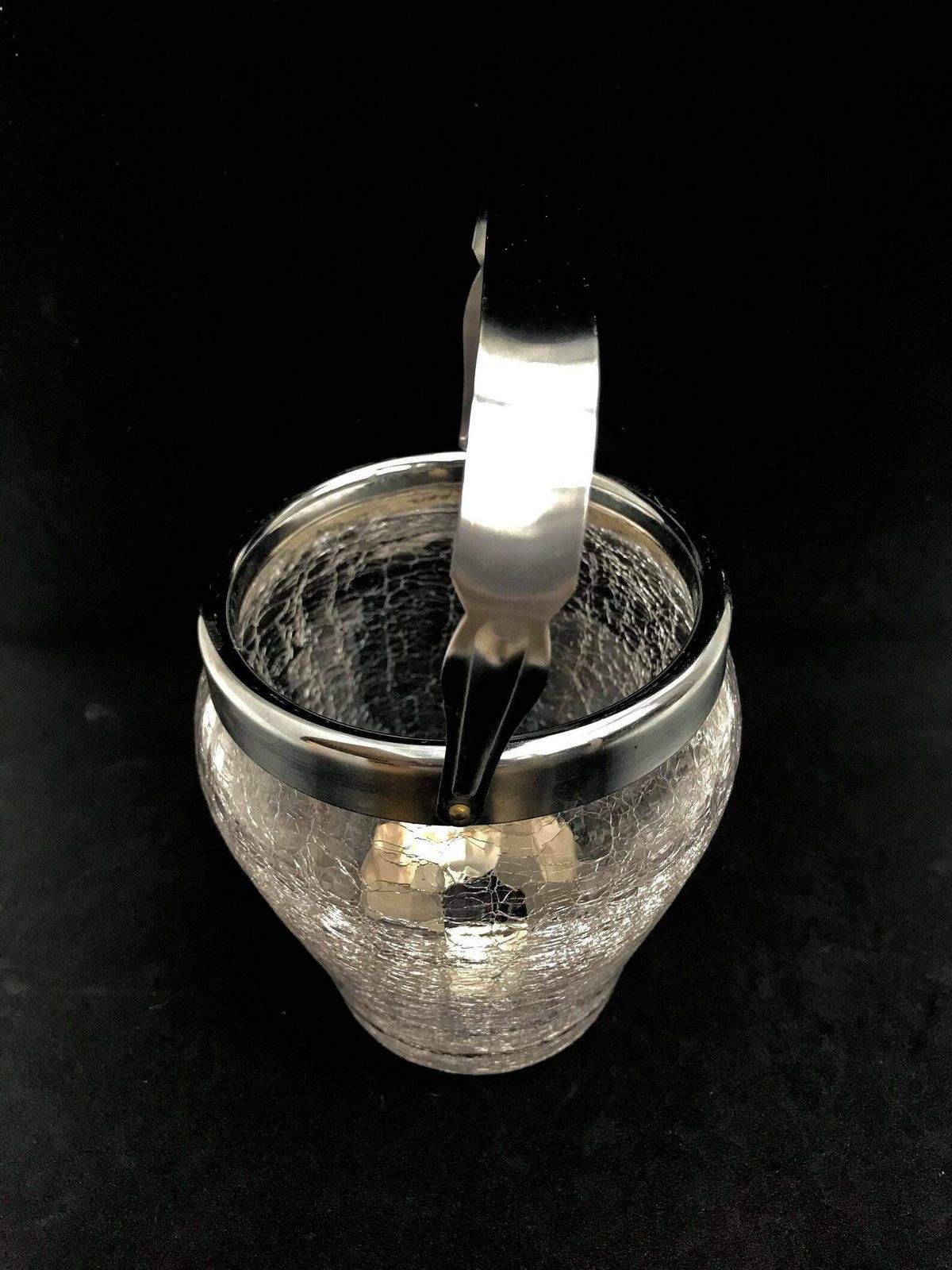 photo furniture Glazen Ijsemmer – Vintage Mid Century Gekrakeleerd Glas – Vintage Ijsemmer – Vintage Baraccessoires – Kerstcadeau – Barkar