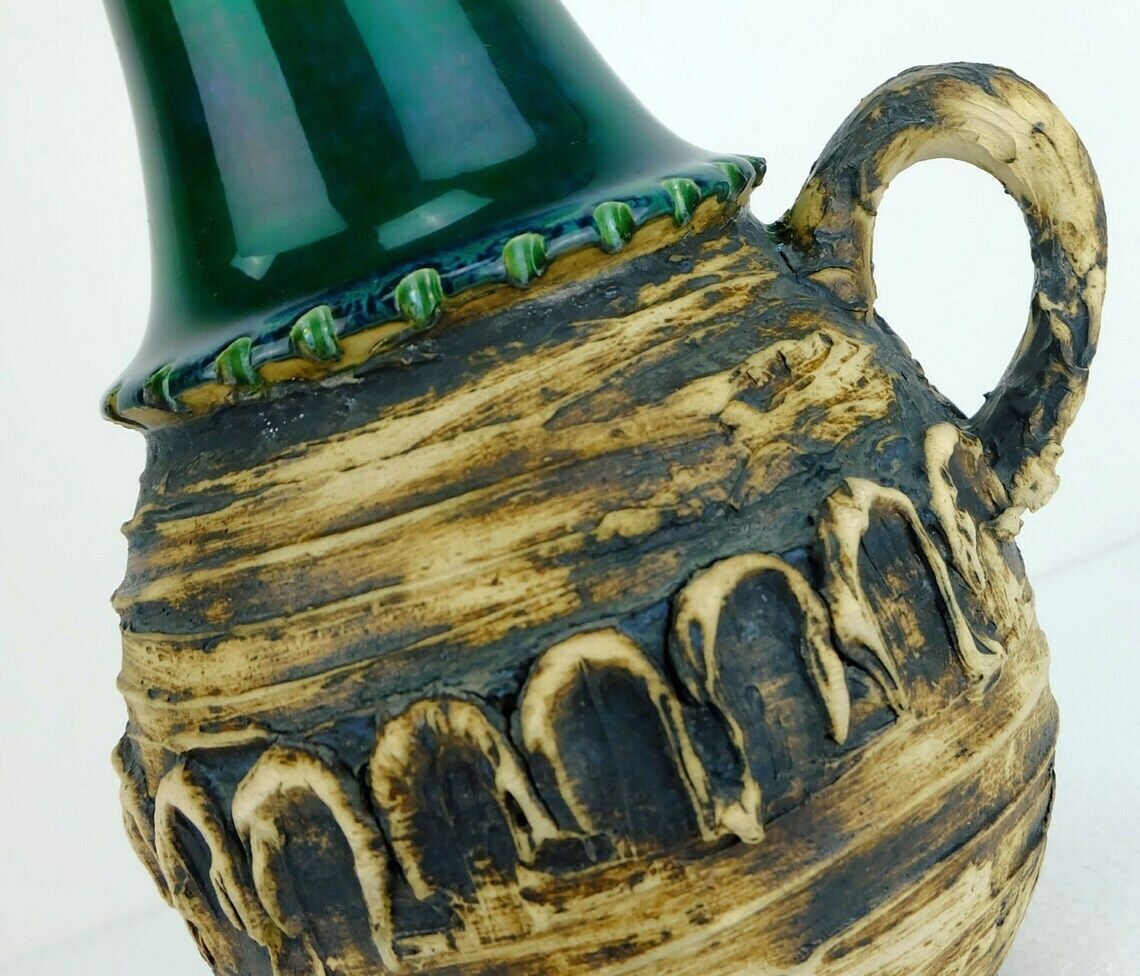 Fantastic 1960's Carstens Vase With Outstandig Rough Glaze Model 29 30 A photo 72.585