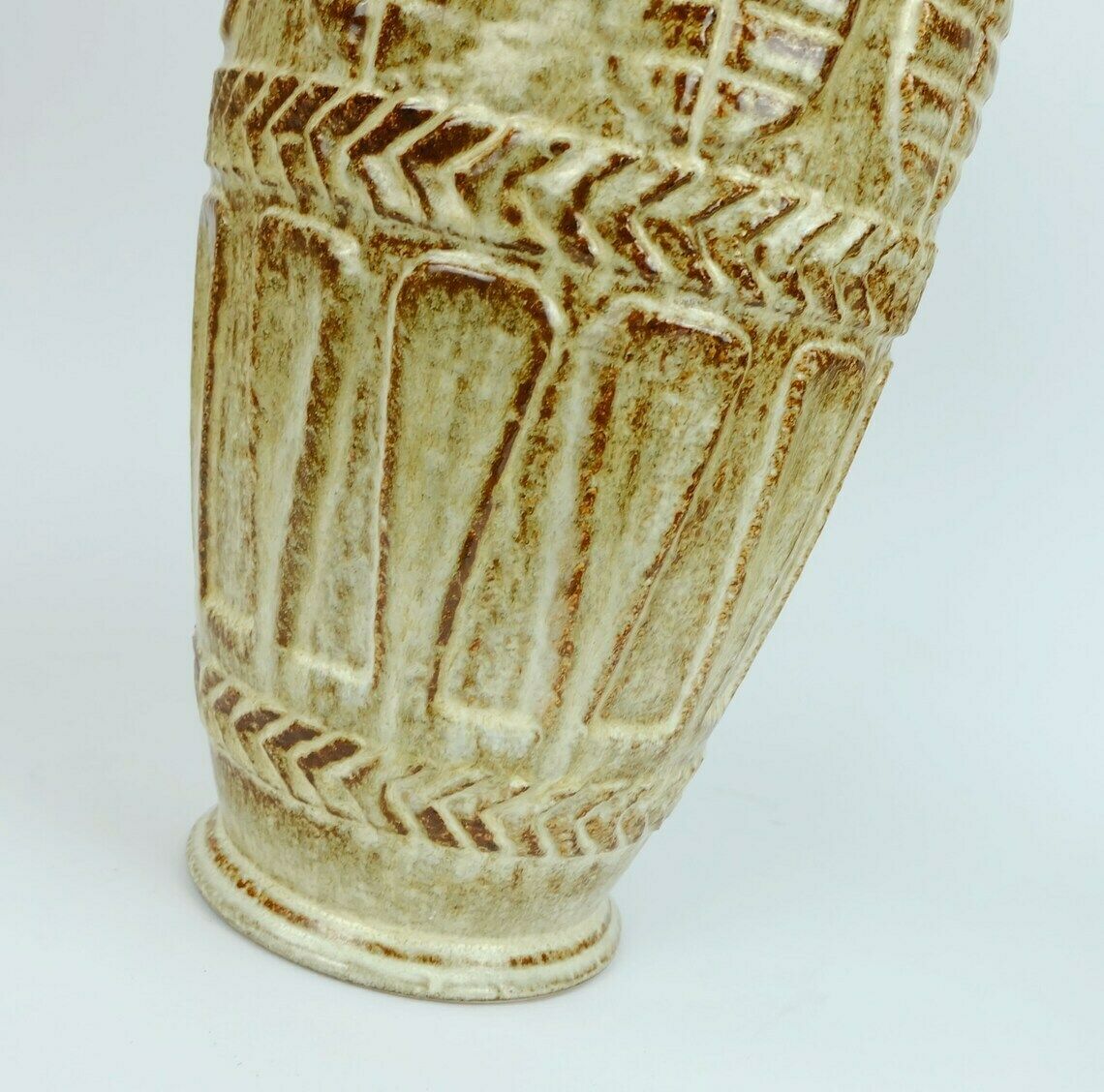 photo furniture 1960s 70s Bay Keramik Vase Floorvase 72 40 Beige And Brown Relief Pattern