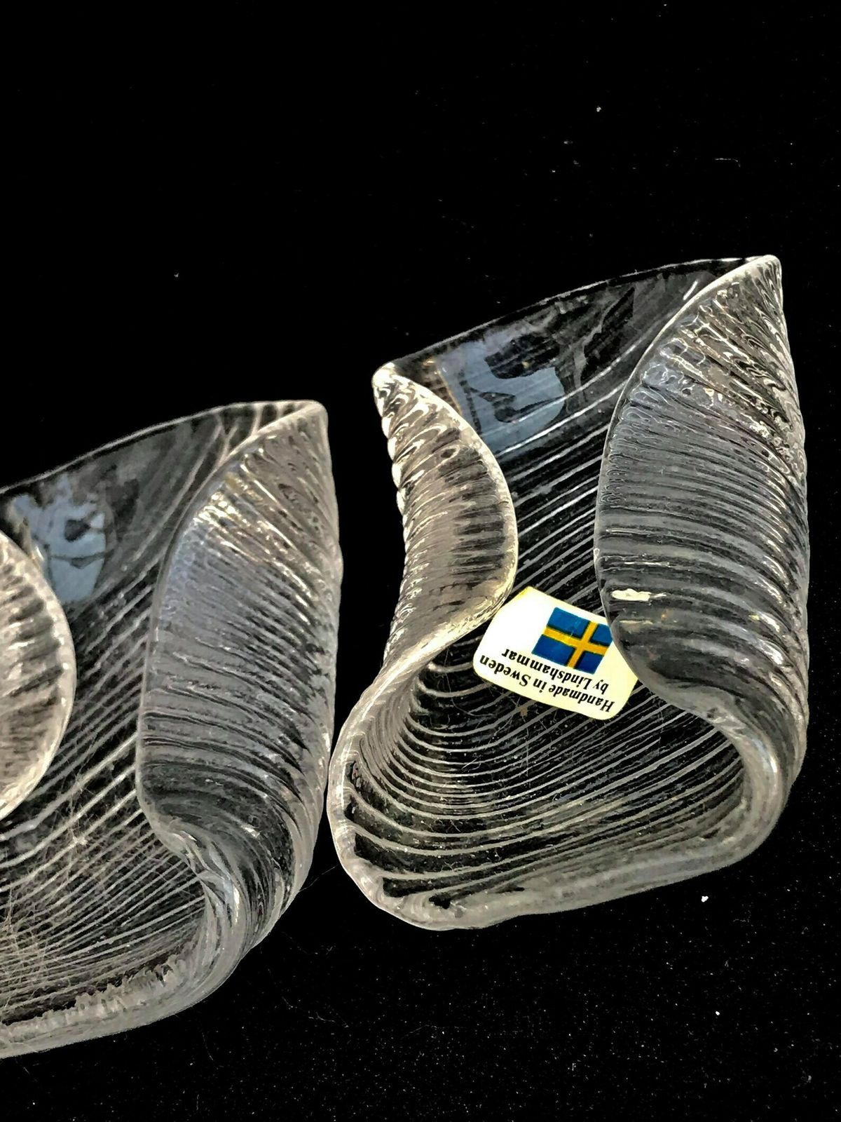 Napkin Holders And Ashtrays Crystal By Lindshammar Sweden, Scandinavian Glass photo buy