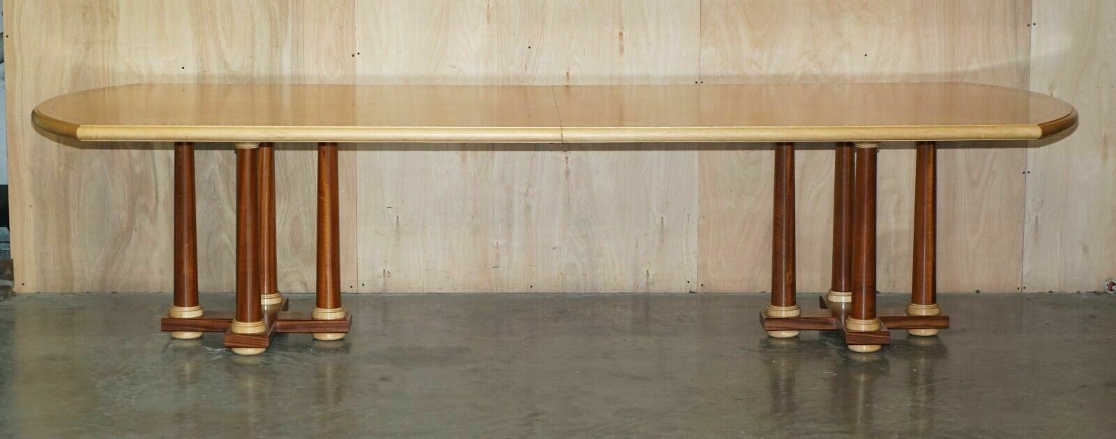 Original Huge Andrew Varah Satinwood & Mother Of Pearl Dining Table photo for sale