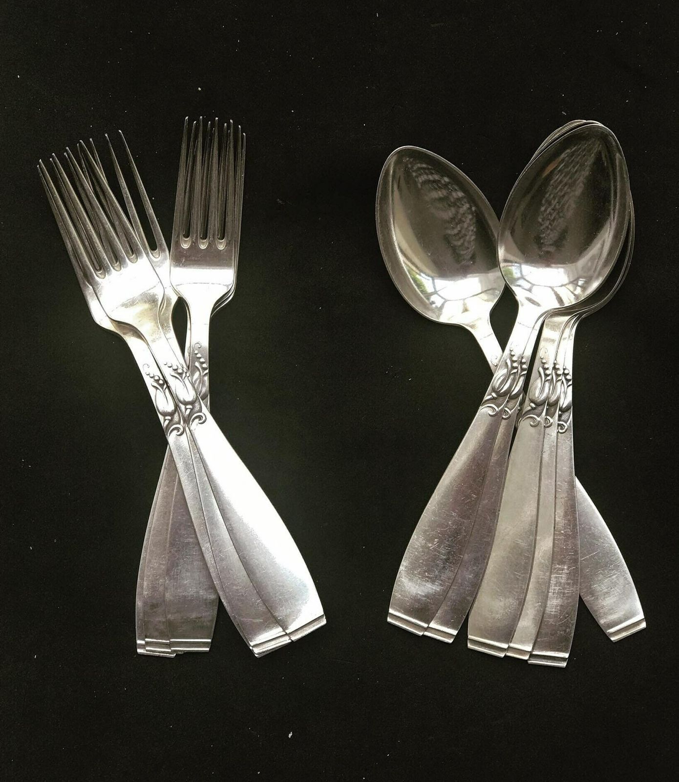 Flatware Table Dinner Soup Spoons And Dinner Forks Danish A Prip Lilymore Plated Antique Flatware Cutlery