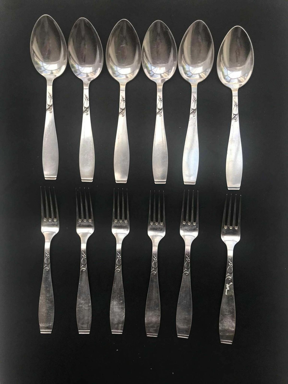 Flatware Table Dinner Soup Spoons And Dinner Forks Danish A Prip Lilymore Plated Antique Flatware Cutlery photo furniture