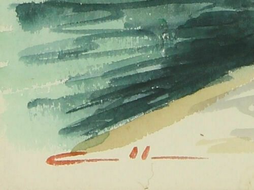 Watercolour By Harold Edward Collin. Fishing Boat Moored At Dock photo for sale