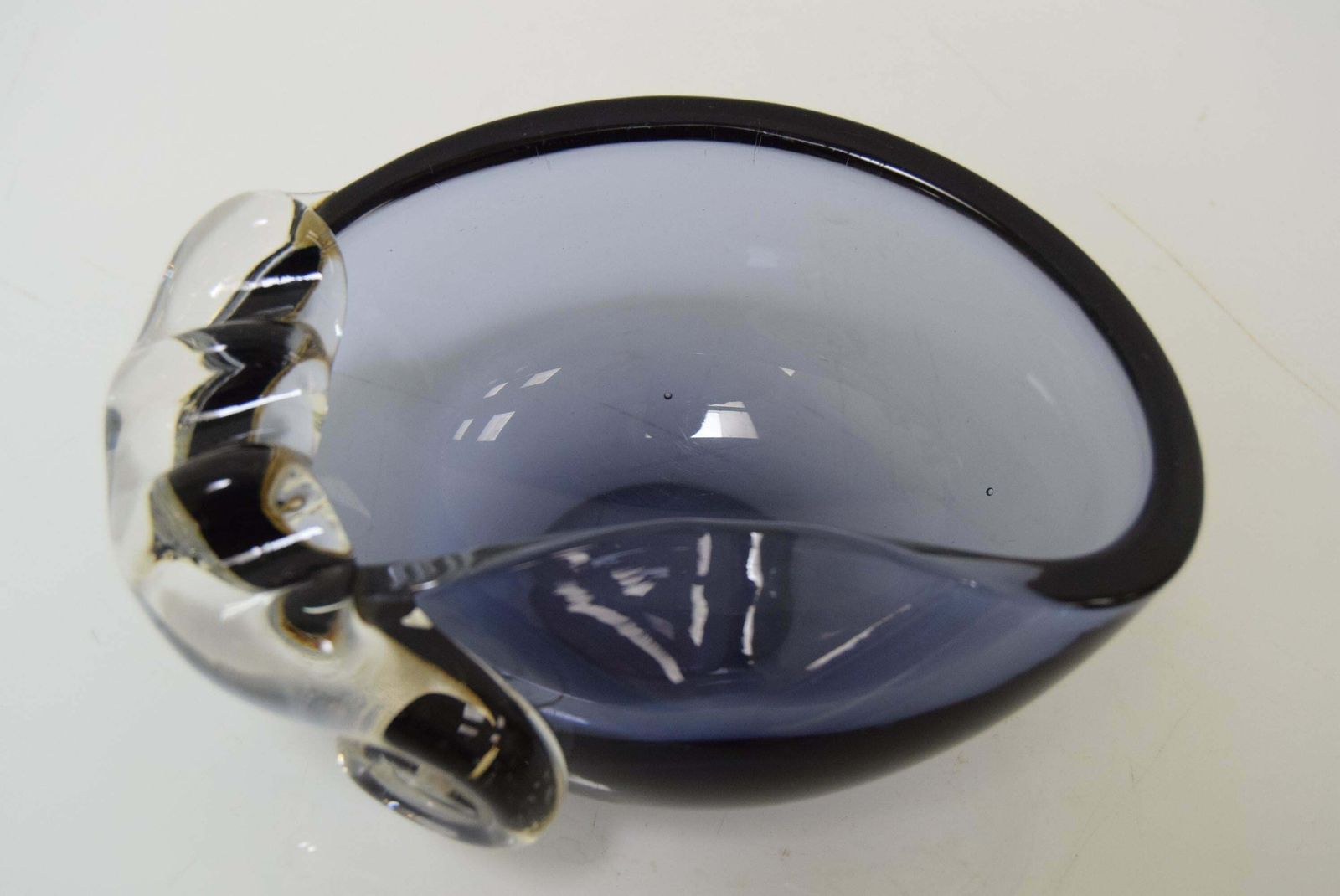 photo for sale Mid Century Ashtray From Metallurgical Glass By Glasswork Novy Bor 1960's