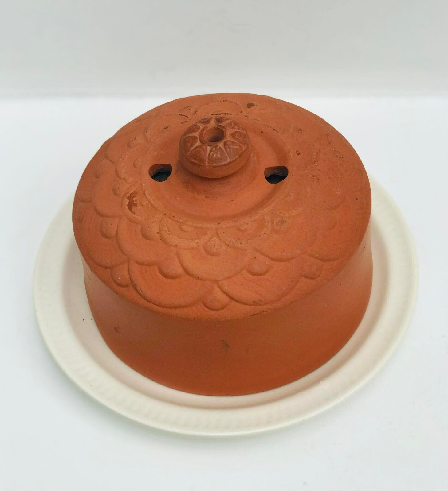 Handmade Terracotta Cheese Dome/Cloche Antique French Kitchen Decor Butter Keeper Cheese Plate By Saint Amand France Display Cakes Pastry photo Home Decor