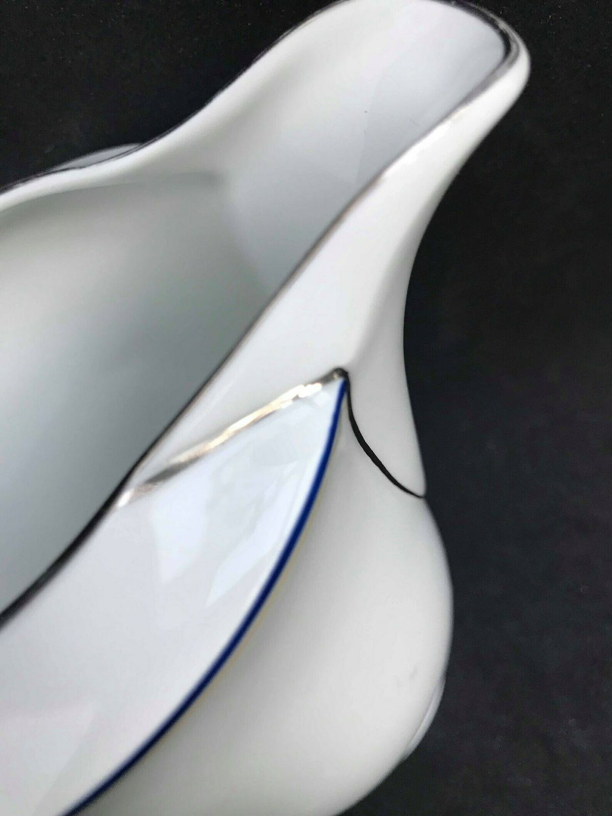 Creamer Arzberg Mid Century Porcelain Pop Art White Blue Silver Milk Jar Bavaria Germany Milk Pot Wedding Gift Cream Pot photo vinterior